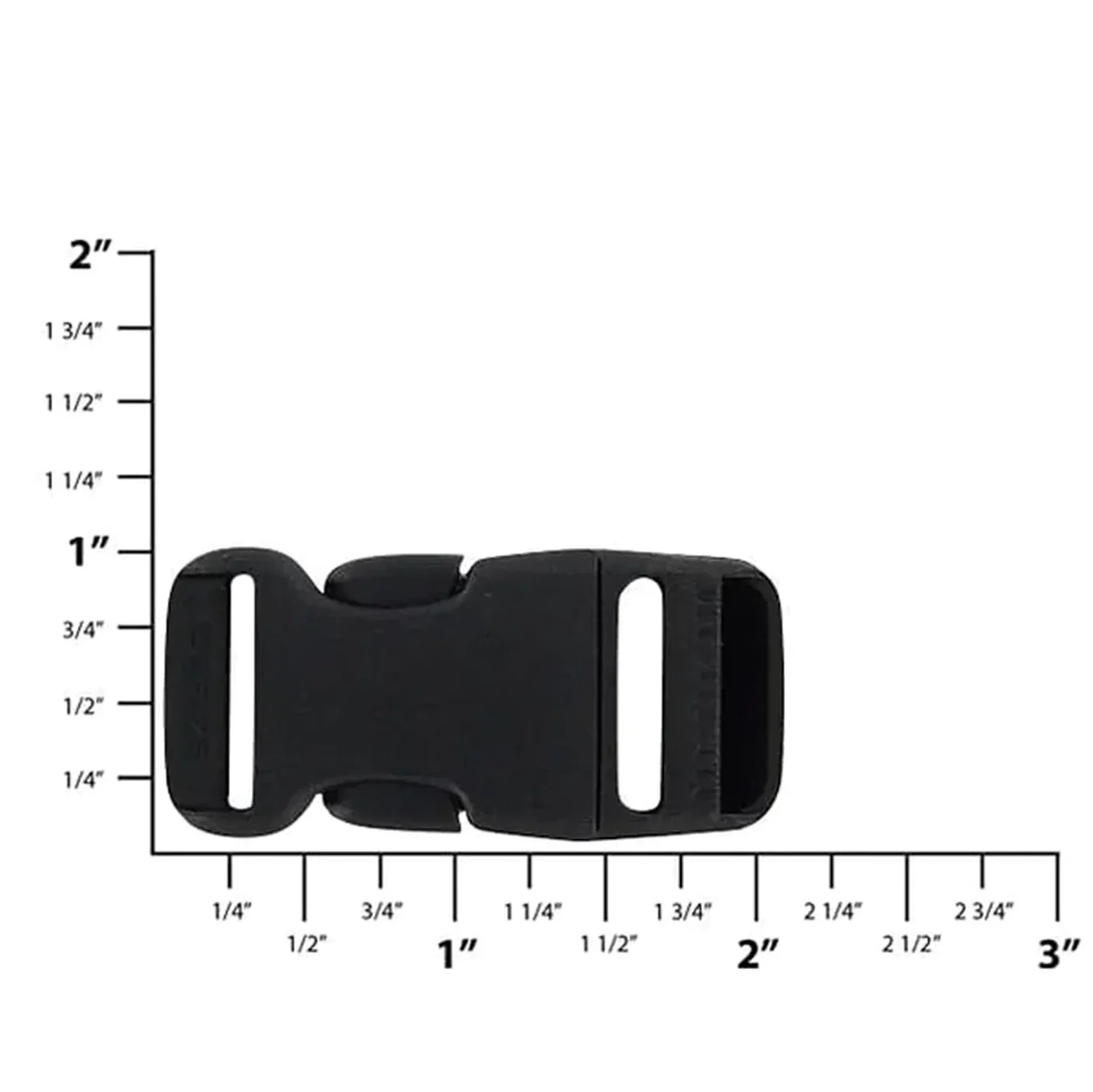 3/4" Black, Side Squeeze Buckle, Plastic, #SS-3-4