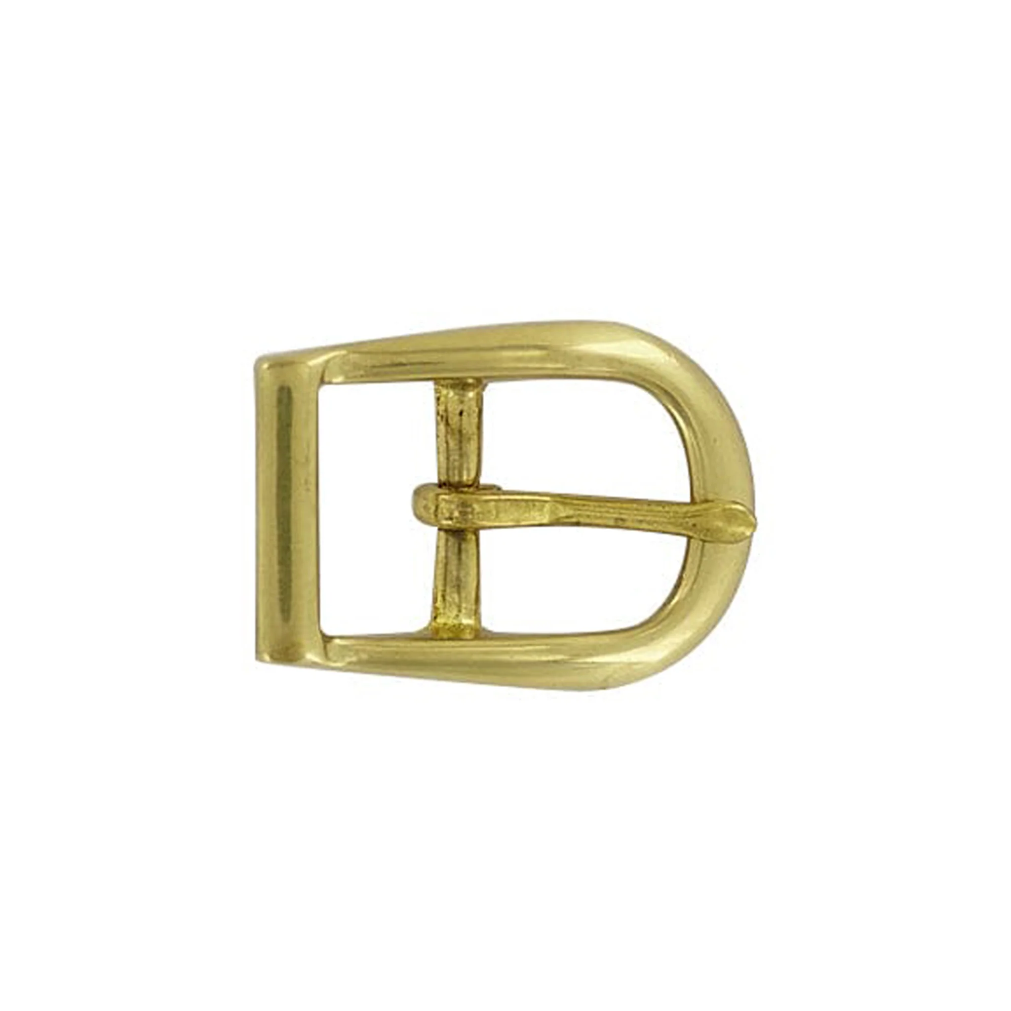 3/4" Brass, D Shaped Center Bar Buckle, Solid Brass, #C-1415-SB