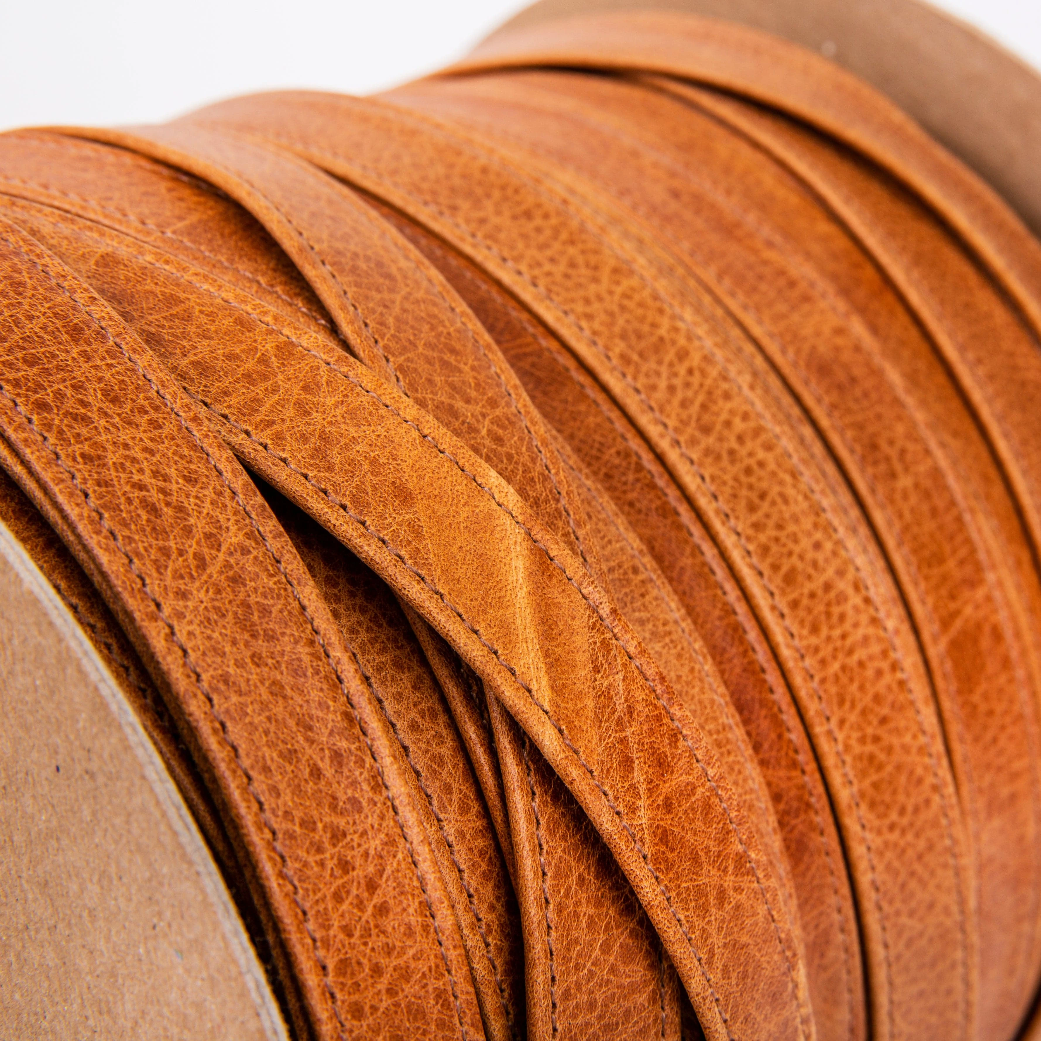 3/4" Medium Brown, Flat Leather Strapping, Leather, #CALF-3-4-MEDBRO