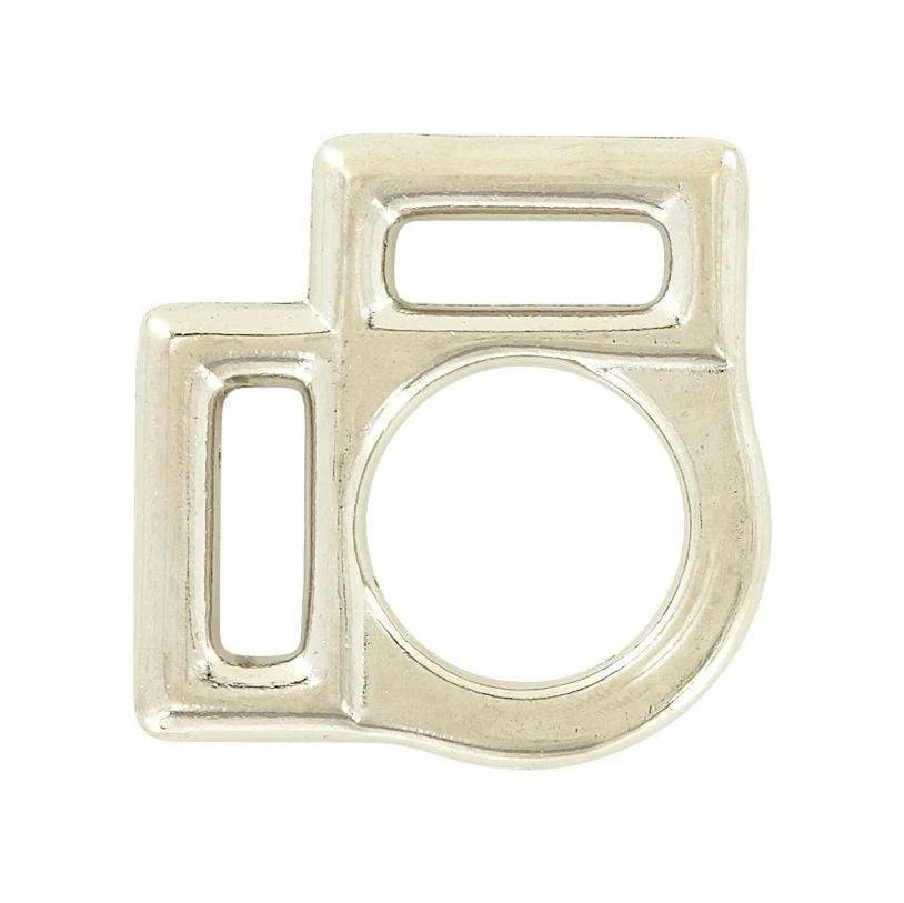 3/4" Nickel, 2-Sided Halter Ring, Zinc Alloy, #L-2484