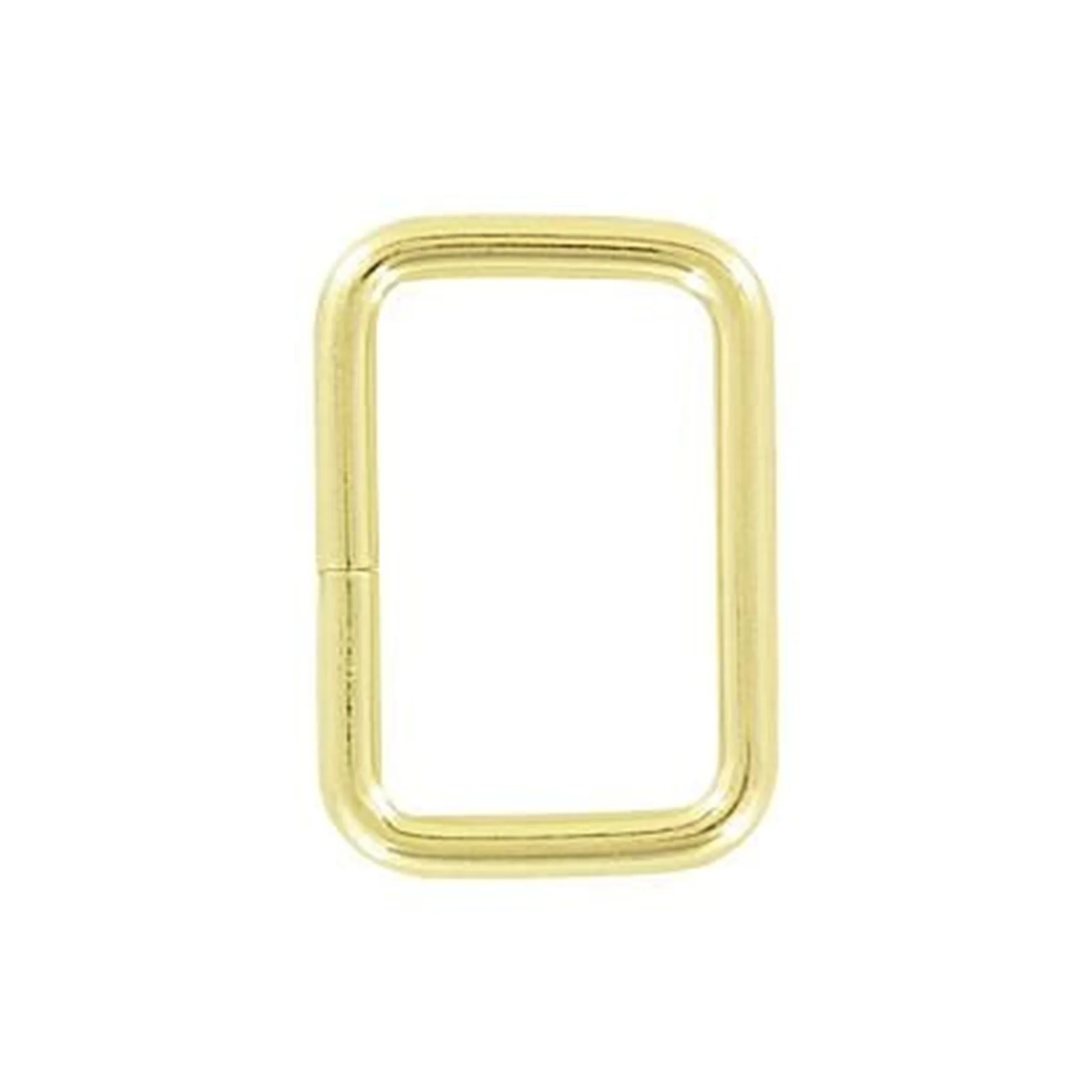3/4" Shiny Brass Plate, Split Rectangular Ring, Steel, #C-25-3-4-BP