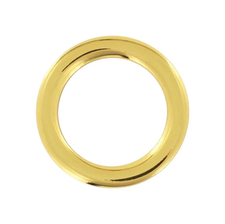 3/4" Shiny Gold, Cast Flat Round Ring, Zinc Alloy, #P-2553-GOLD
