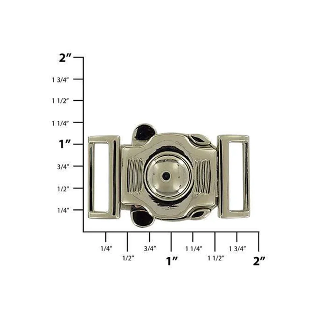 3/4" Shiny Nickel, Clasp Buckle, Zinc Alloy, #C-2097-NIC