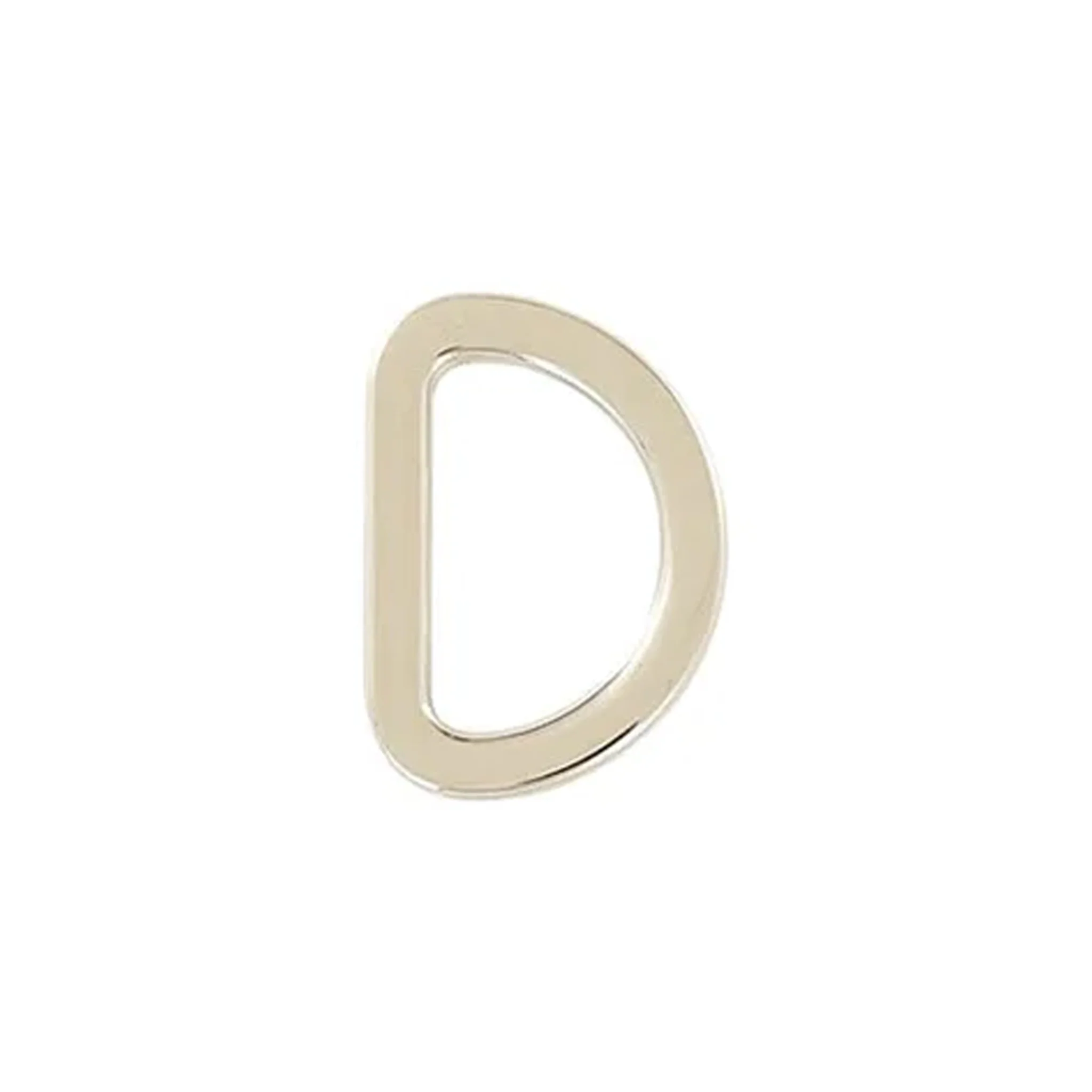 3/4" Shiny Nickel, Flat Cast Solid D Ring, Zinc Alloy-PK5, #P-2562-NIC