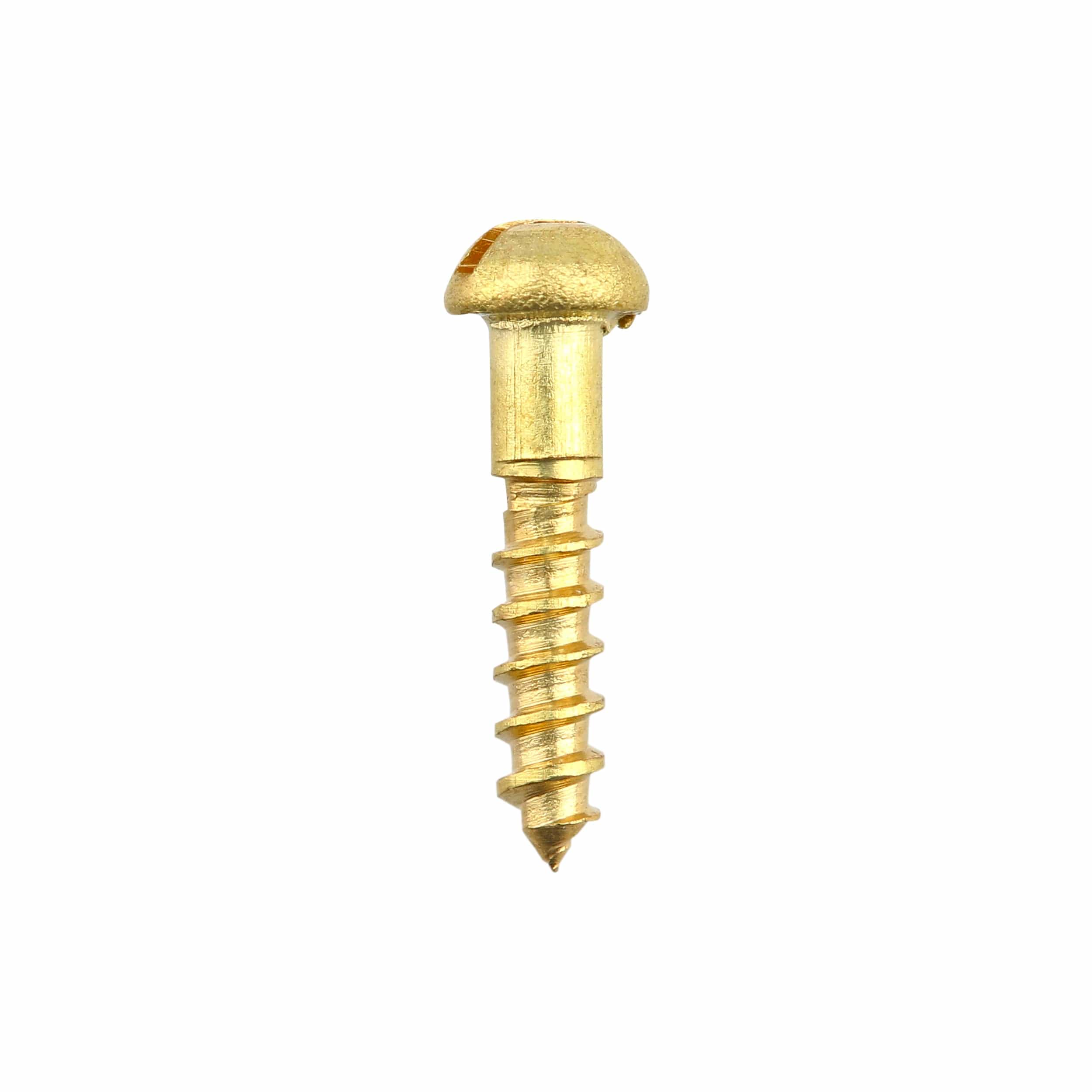 3/8" Brass, #1 Round Head Wood Screw, Solid Brass, #WS-1-3-8-RH