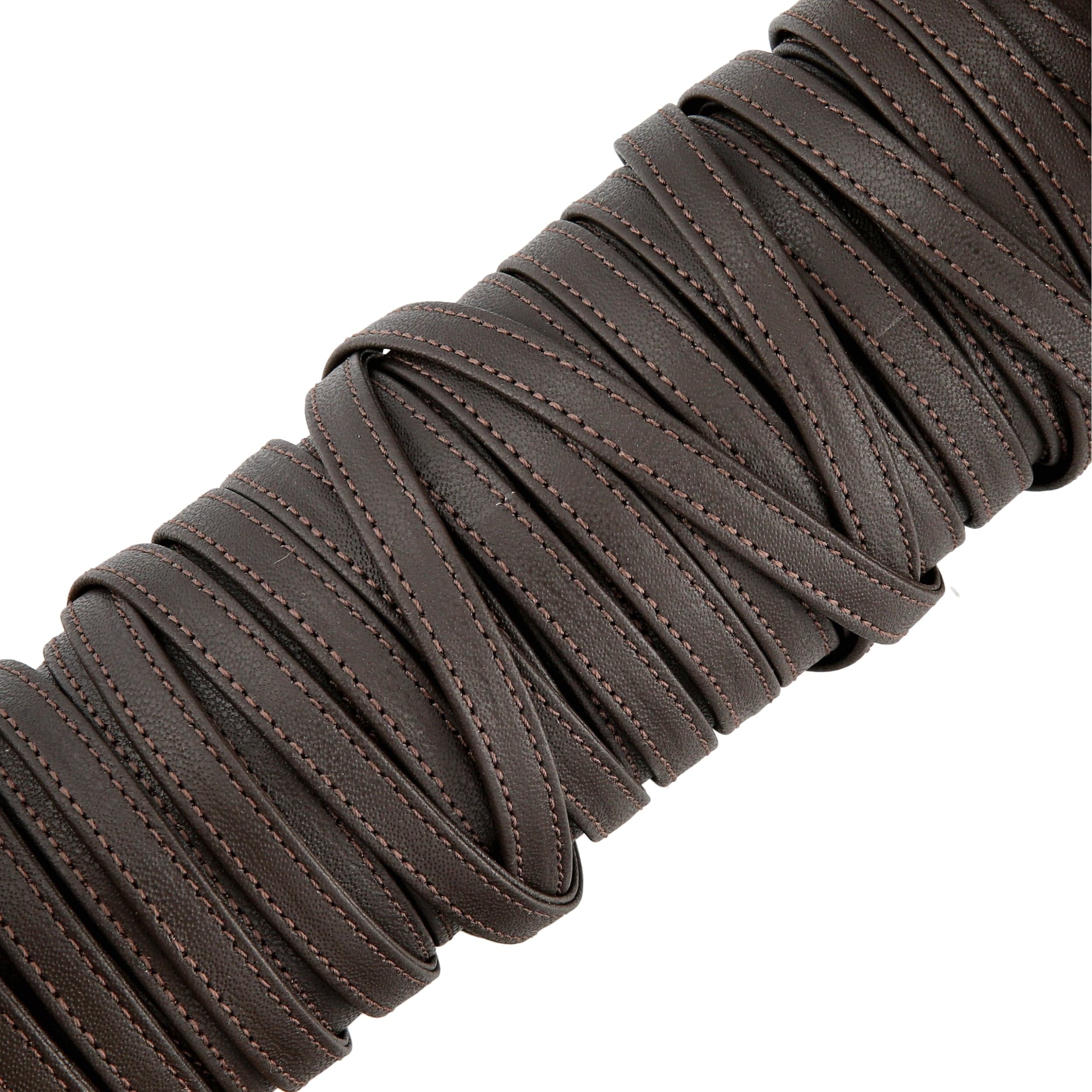 3/8" Dark Brown, Flat Leather Strapping, #CALF-3-8-DKBRO