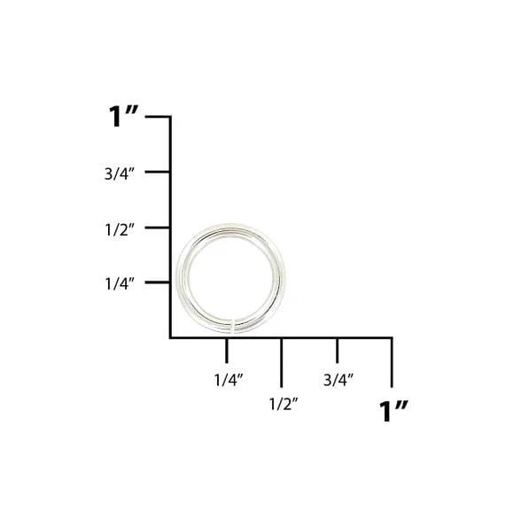 3/8" Nickel, Split Round Jump Ring, Solid Brass, #A-2-1-2-SBN