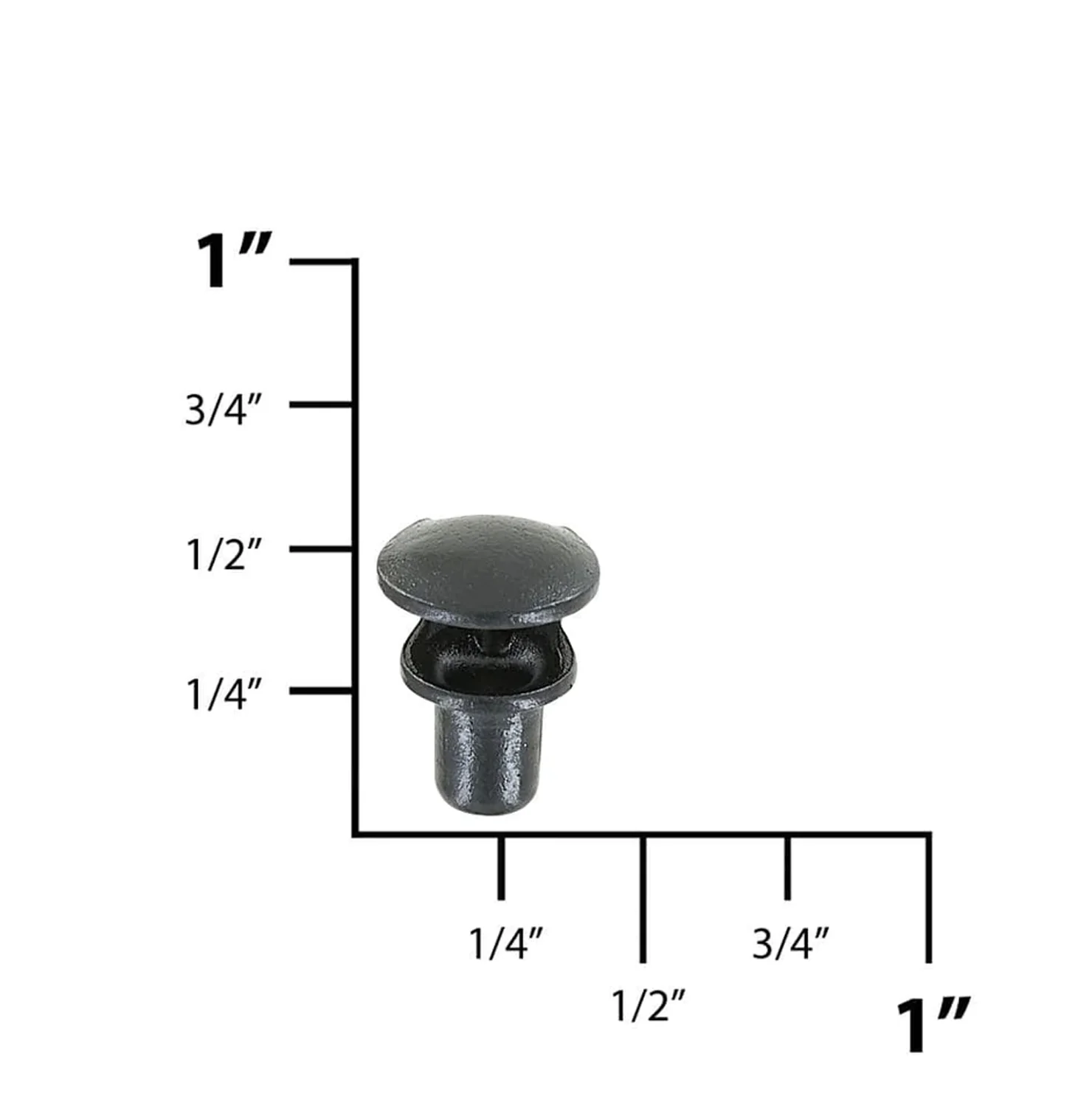 3/8" Shiny Black, Boot Lace Eyelet Hook, Steel, #A-295-BLK