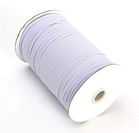 3/8" White, Flat Elastic, Polyester, #EL-38-WHT