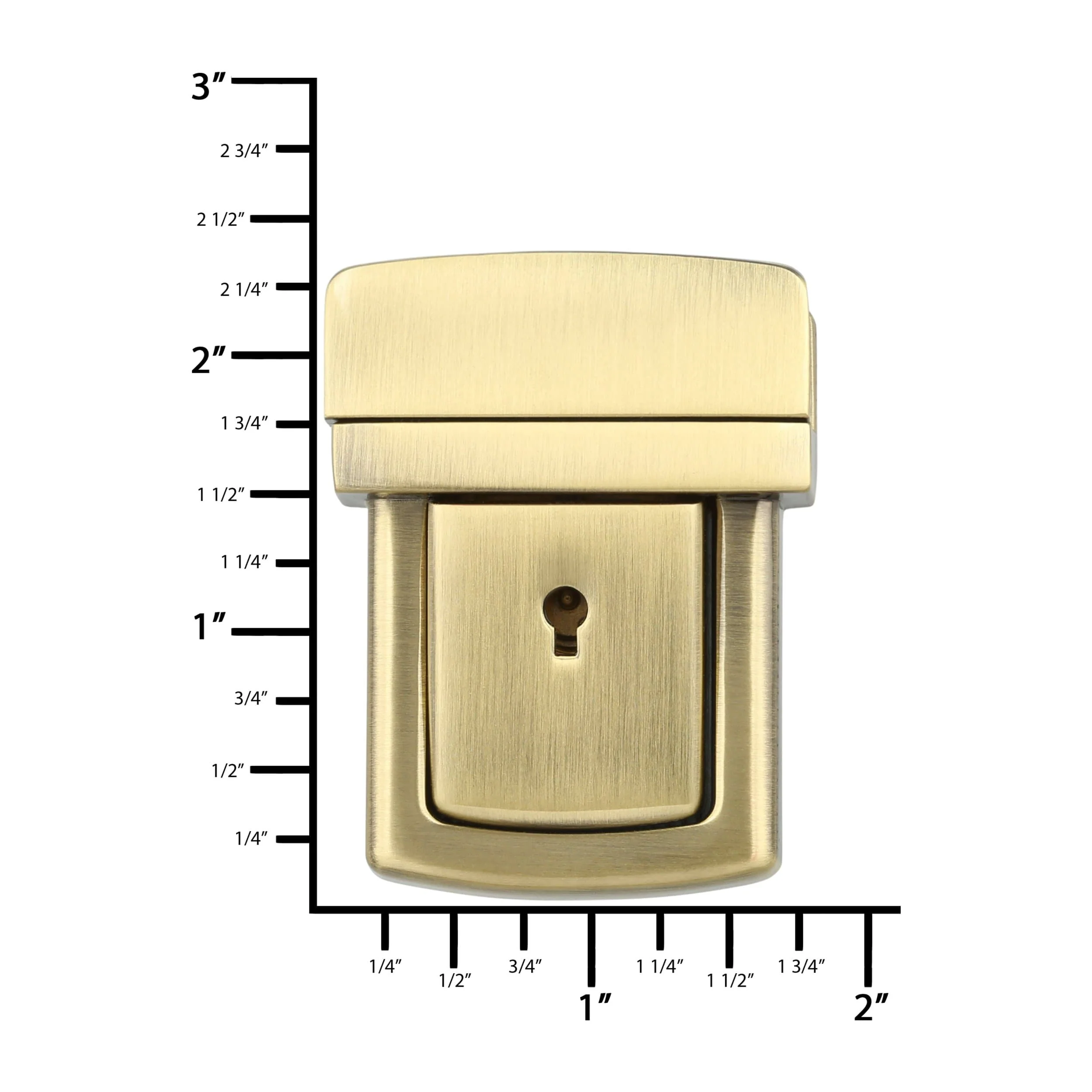 35mm Brushed Brass, Tuck Catch with Lock, Zinc Alloy, #L-361-ANTB