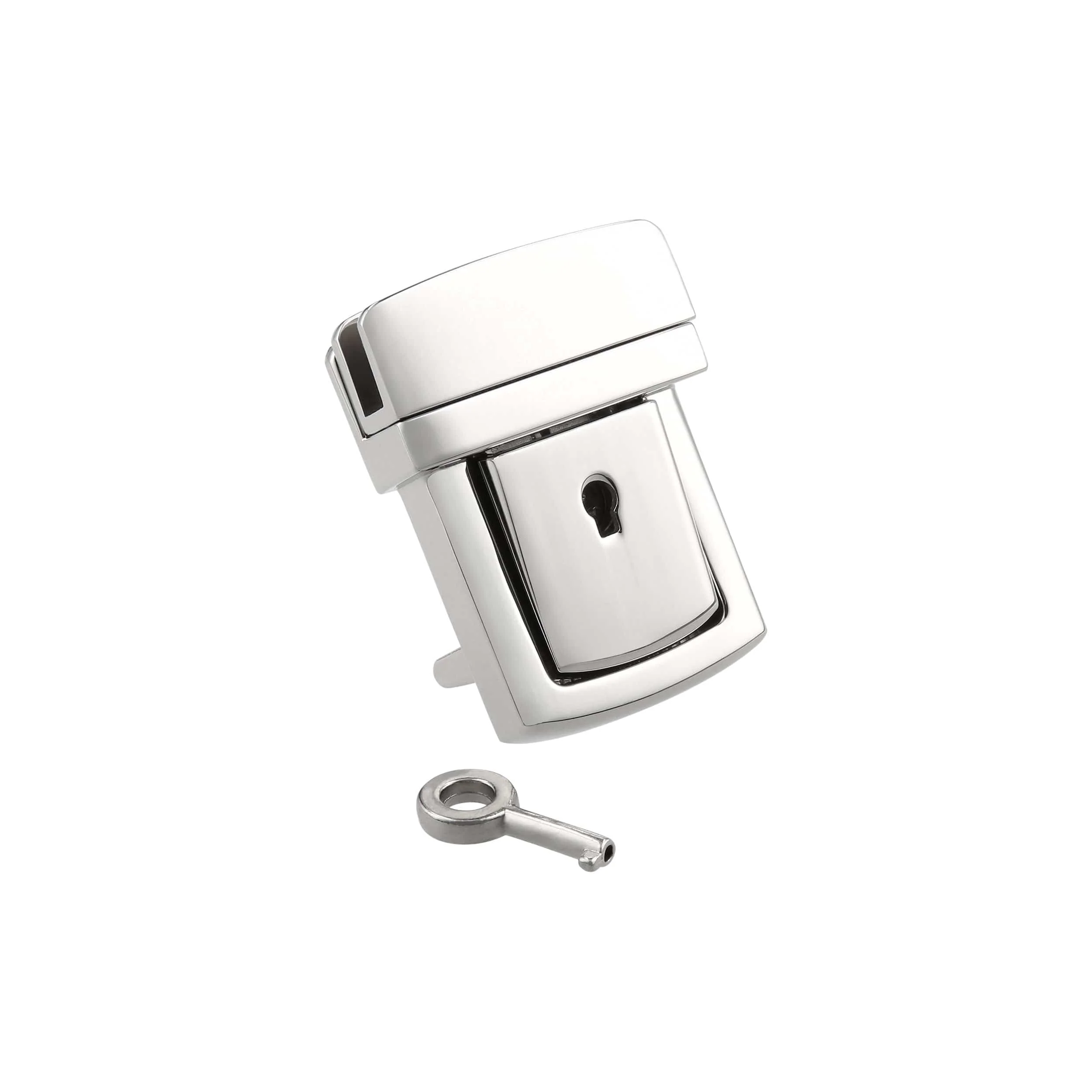 35mm Shiny Nickel, Tuck Catch with Lock, Zinc Alloy, #L-361-NP