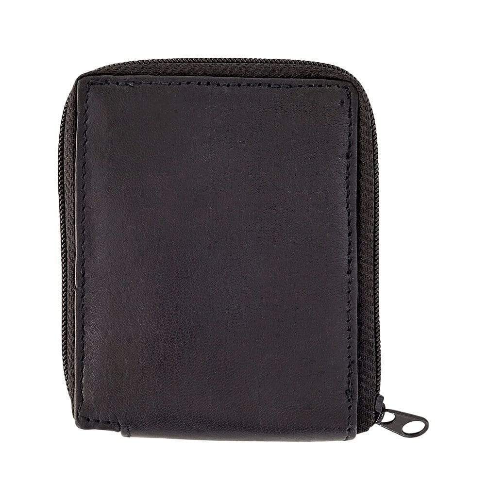 4 1/2" Black, Zipper Wallet, Leather, #M-1446
