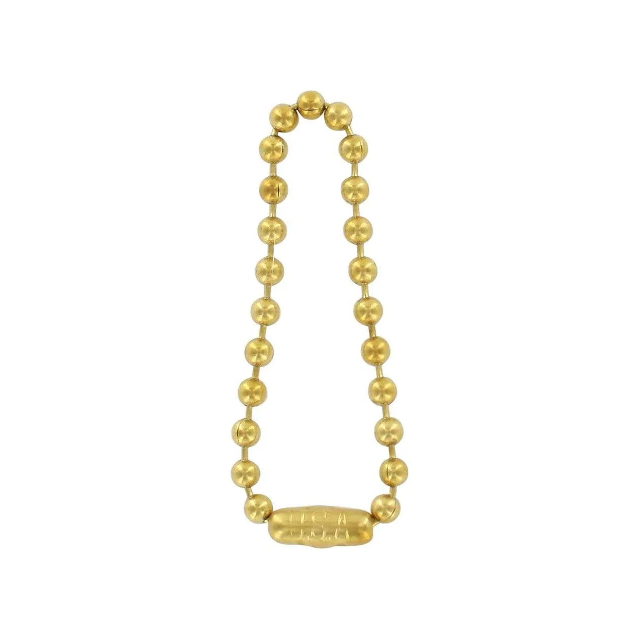 4 1/2" Brass, Beaded Key Chain, Steel, #BKC-4-1-2-BP