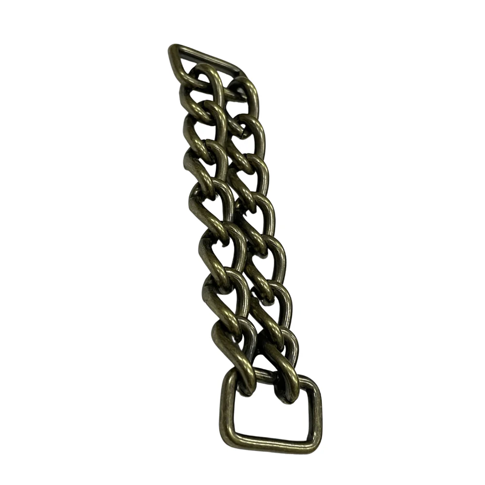 4" Antique Brass, Double Chain Purse Handle, Steel, #C-1576-ANTB