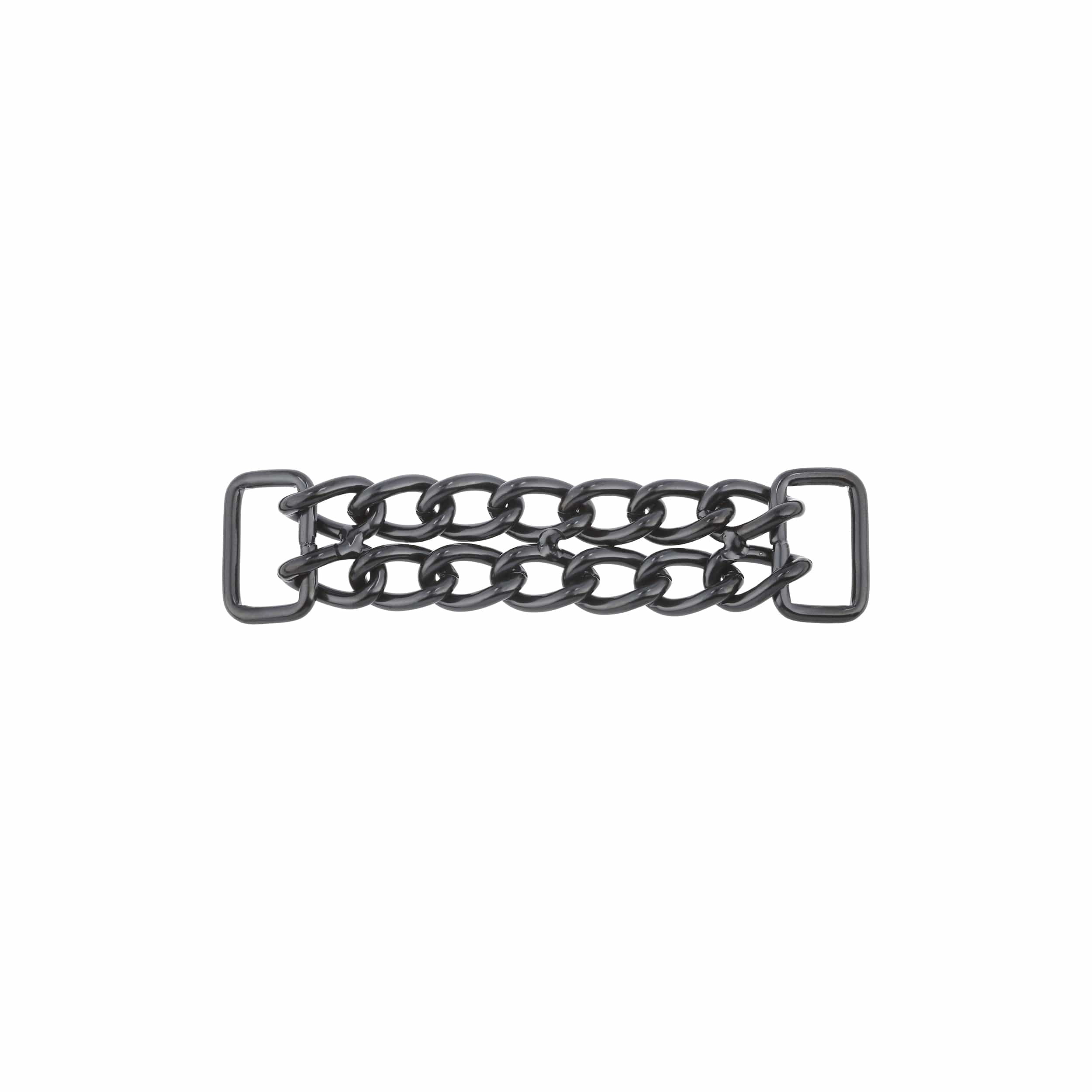 4" Black, Double Chain Purse Handle, Steel, #C-1576-BLK