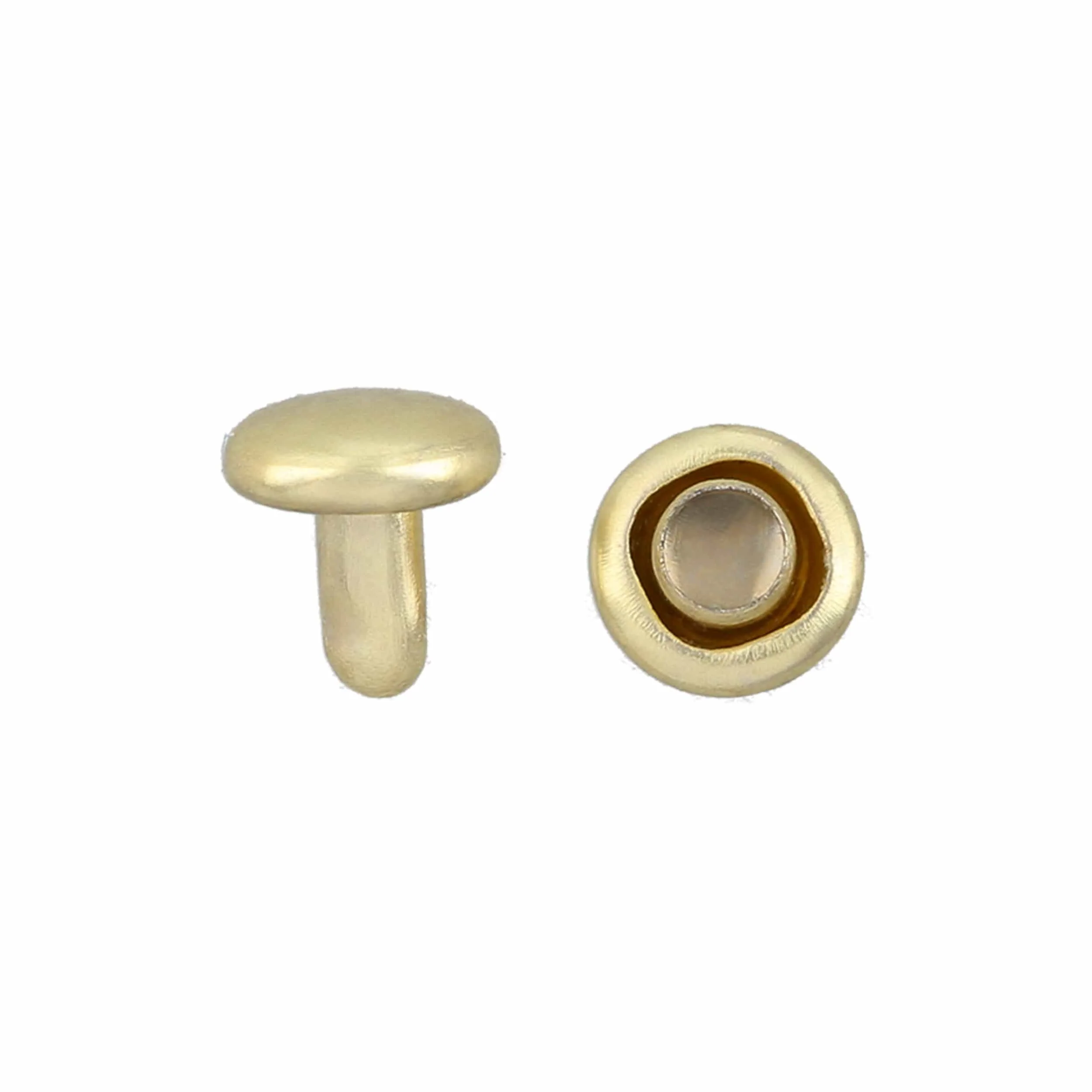 4mm Brass Plate, Double Cap Jiffy Rivet, Iron - PK100, #A-337-BP