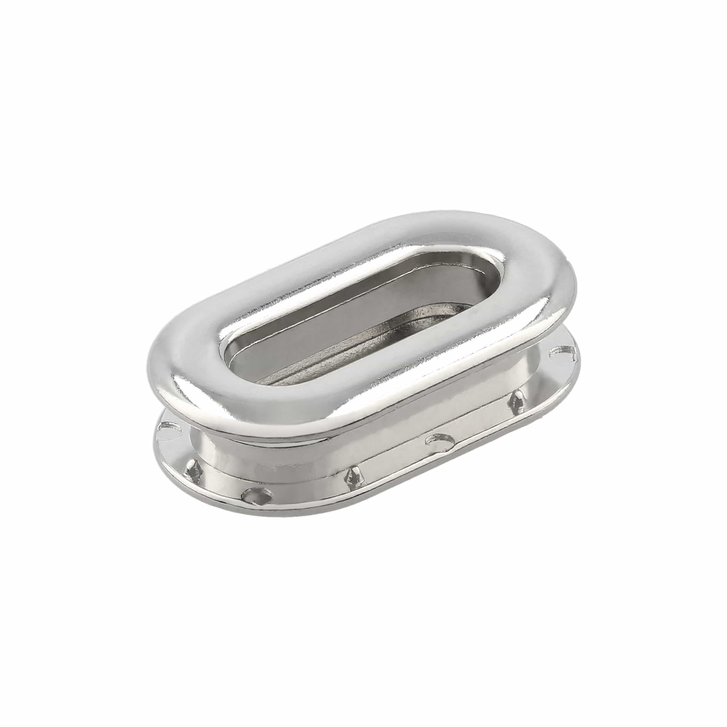 5/16" Shiny Nickel, Oblong Force Fit Eyelet, Zinc Alloy, #P-2633