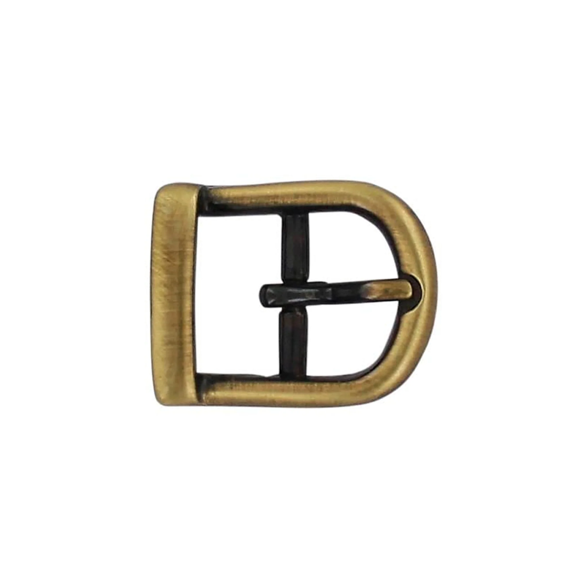 5/8" Antique Brass, D Shaped Center Bar Buckle, Steel, #C-1519-ANTB
