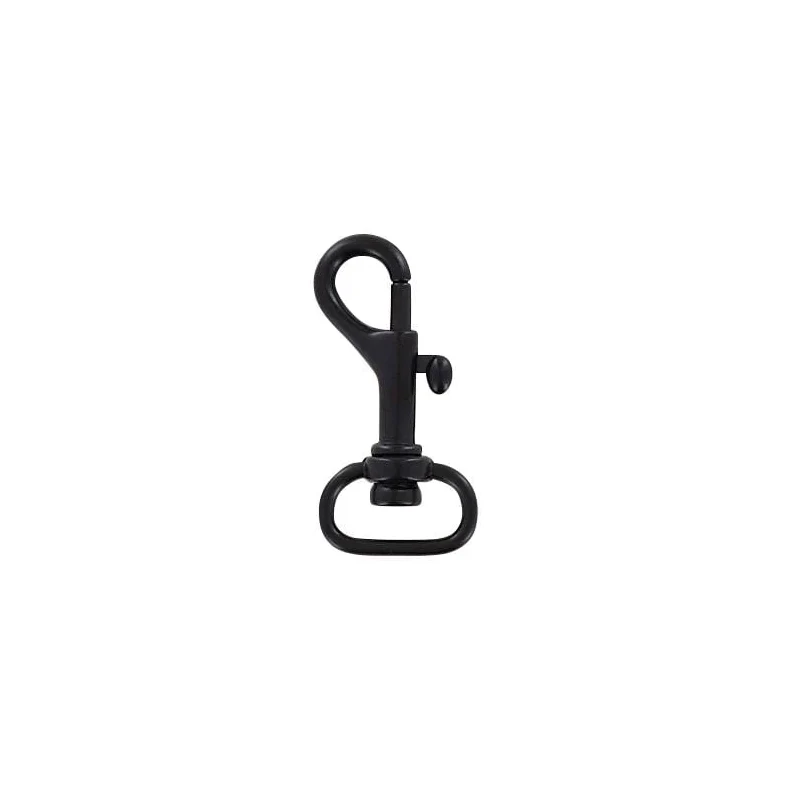 5/8" Matte Black, Bolt Swivel Snap Hook, Zinc Alloy, #P-1785-BLK
