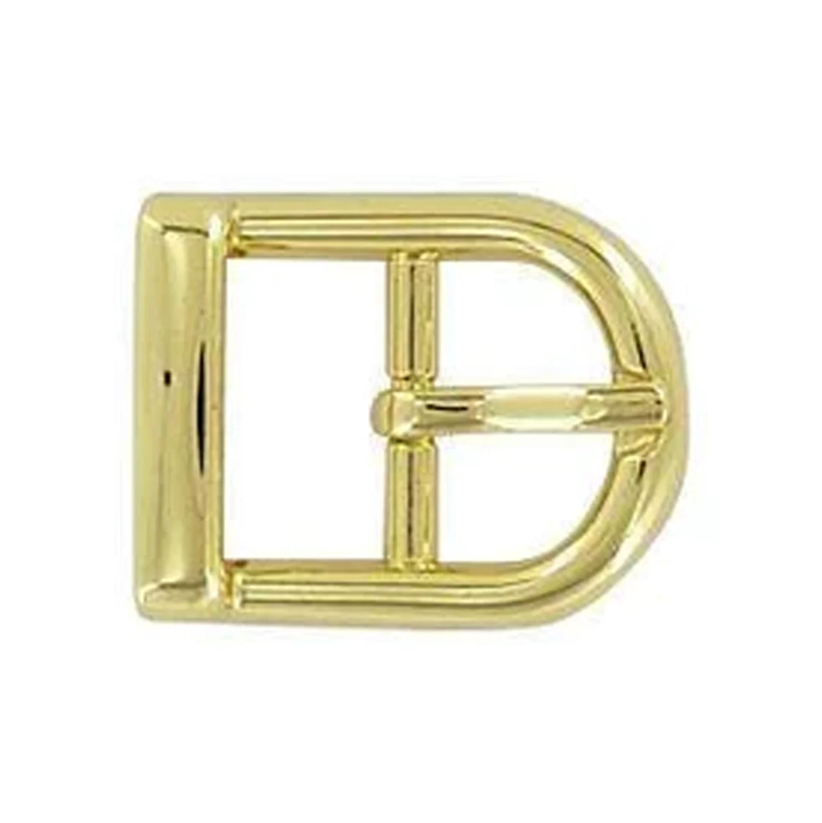 5/8" Shiny Gold, D Shaped Center Bar Buckle, Zinc Alloy, #C-1519-GOLD