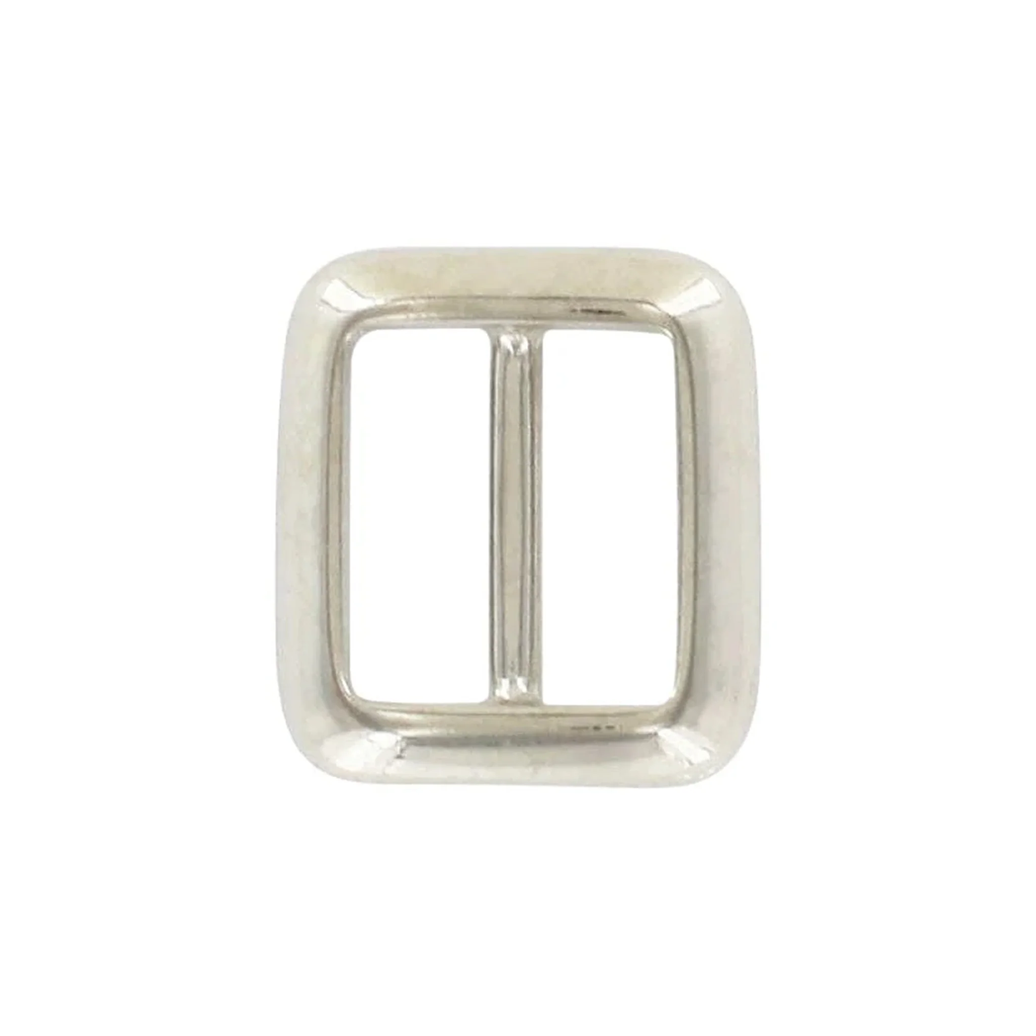 5/8" Shiny Nickel, Cast Concave Tri Glide Buckle, Zinc Alloy, #P-2835