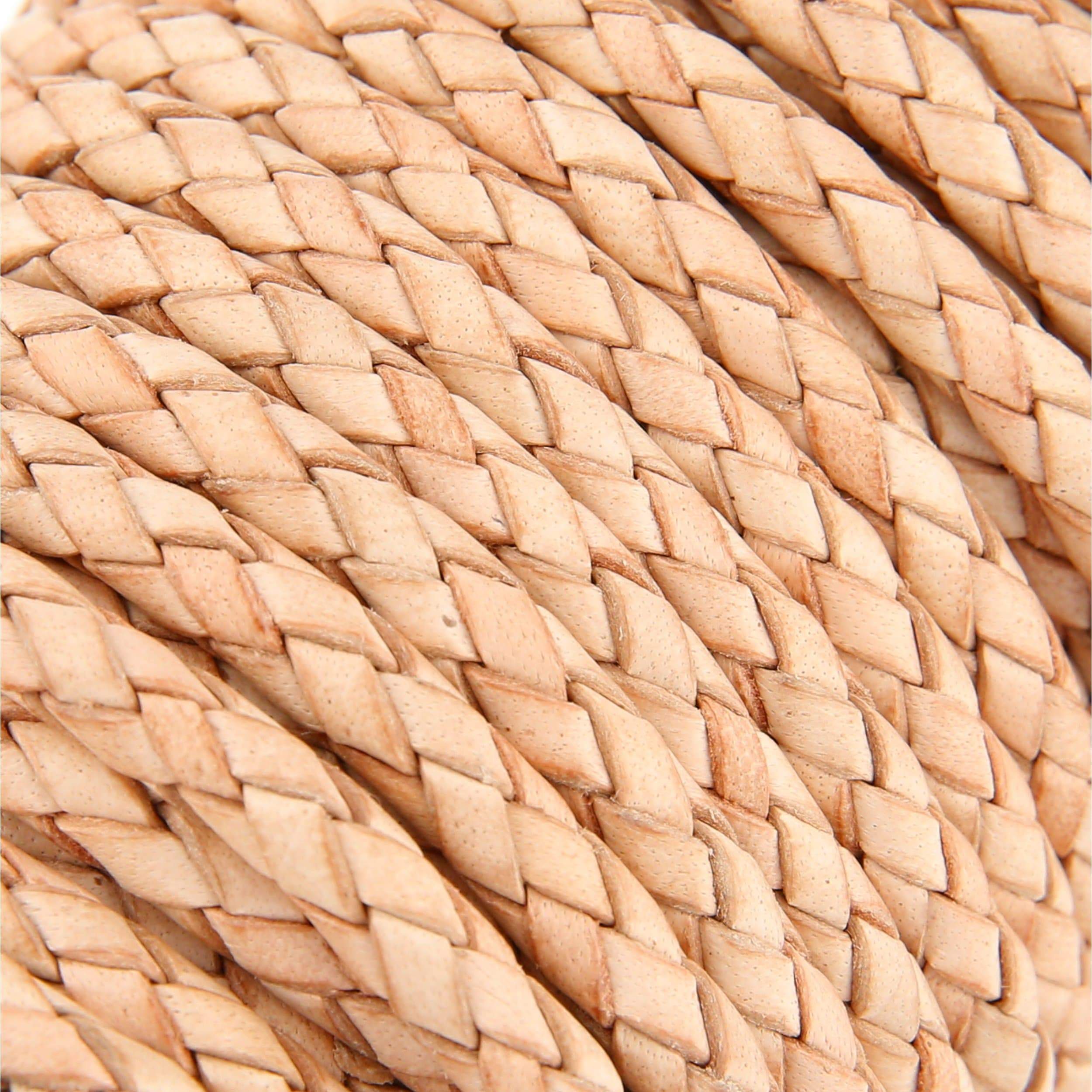 5mm Natural, Braided Bolo Cord, Leather, #M-1633-NAT