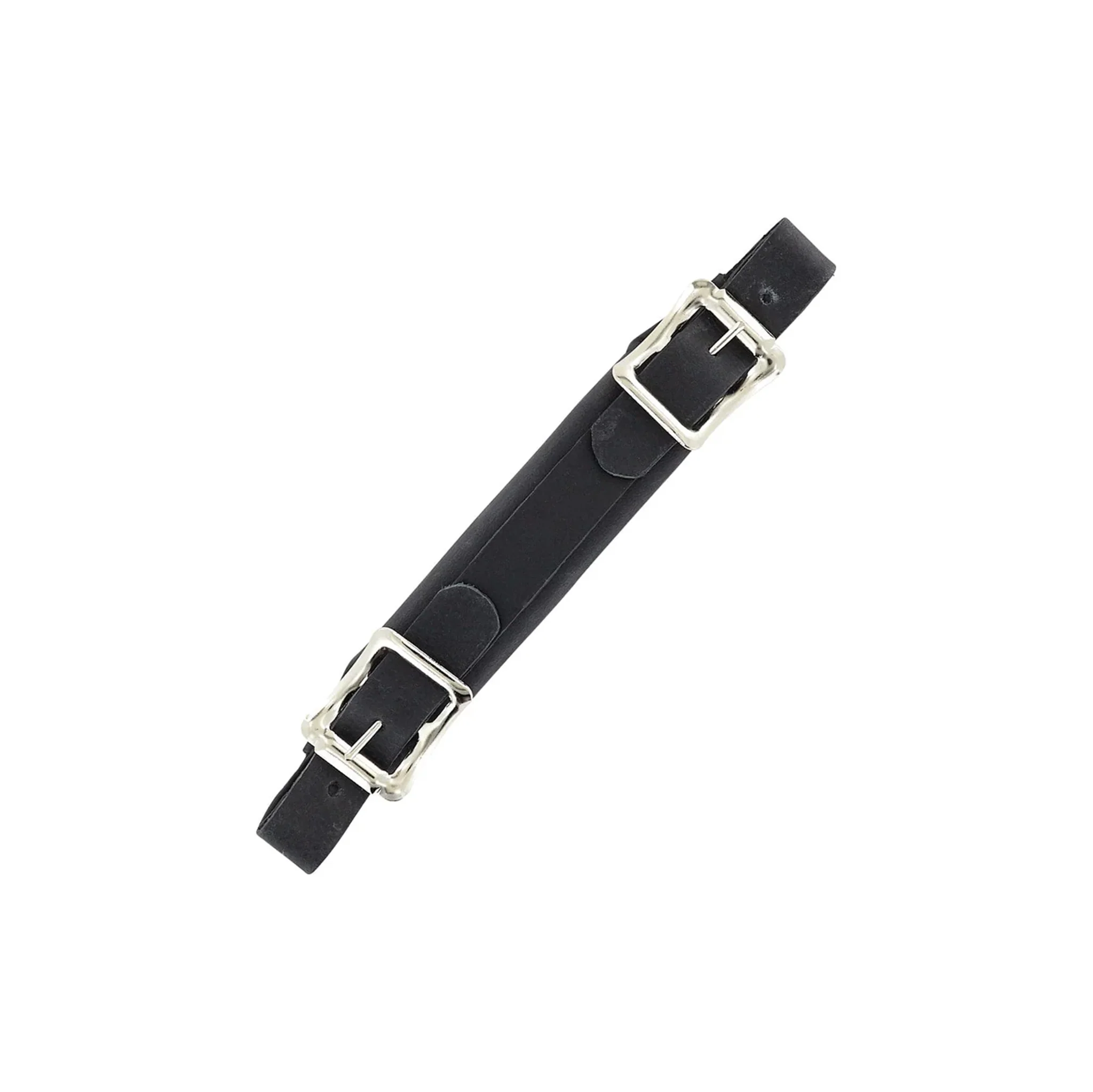 6 1/2" Black, Emergency Handle with Nickel Hardware, Leather, #67-BLK