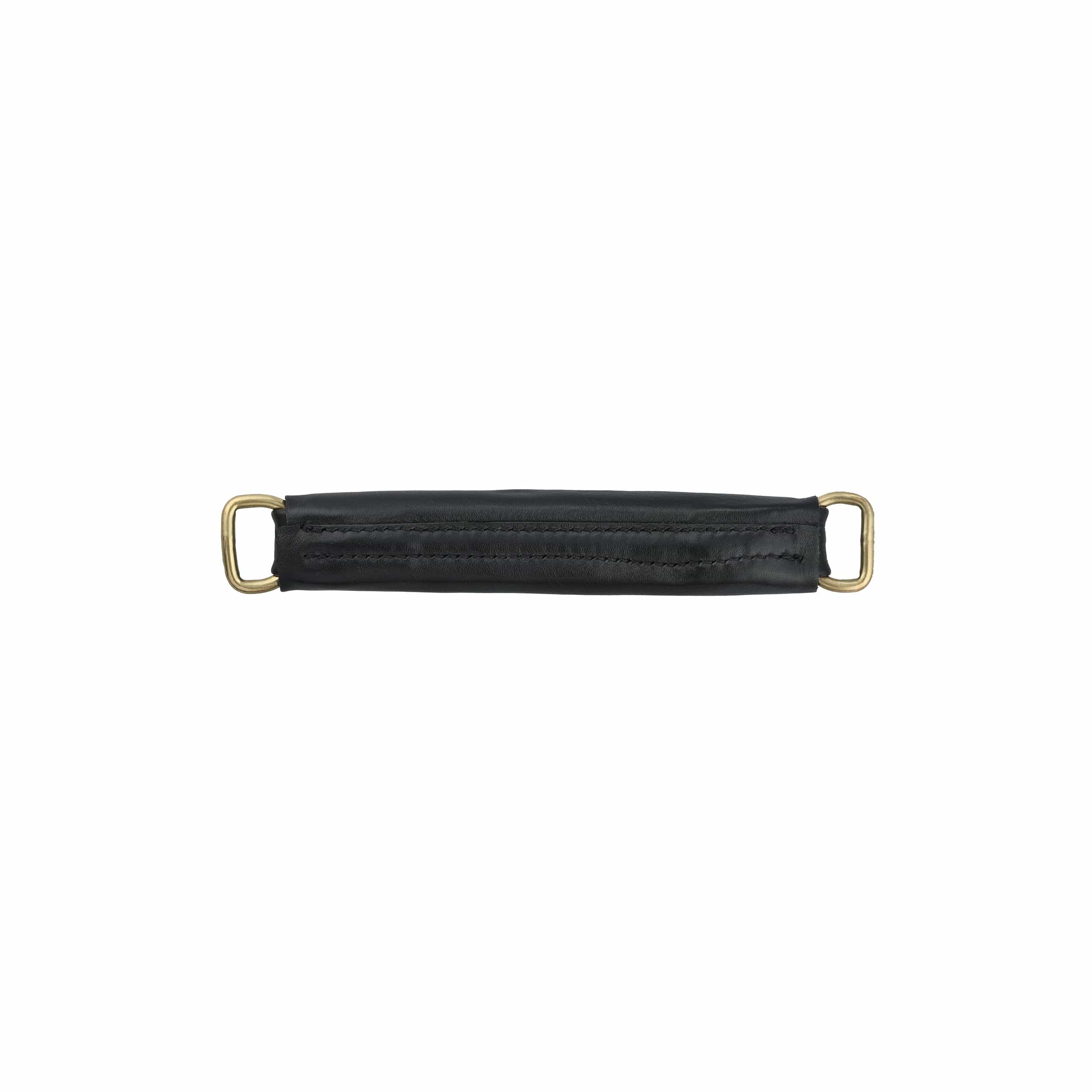 6" Black, Handle with Brass Hardware, Leather, #L-1802-BLK
