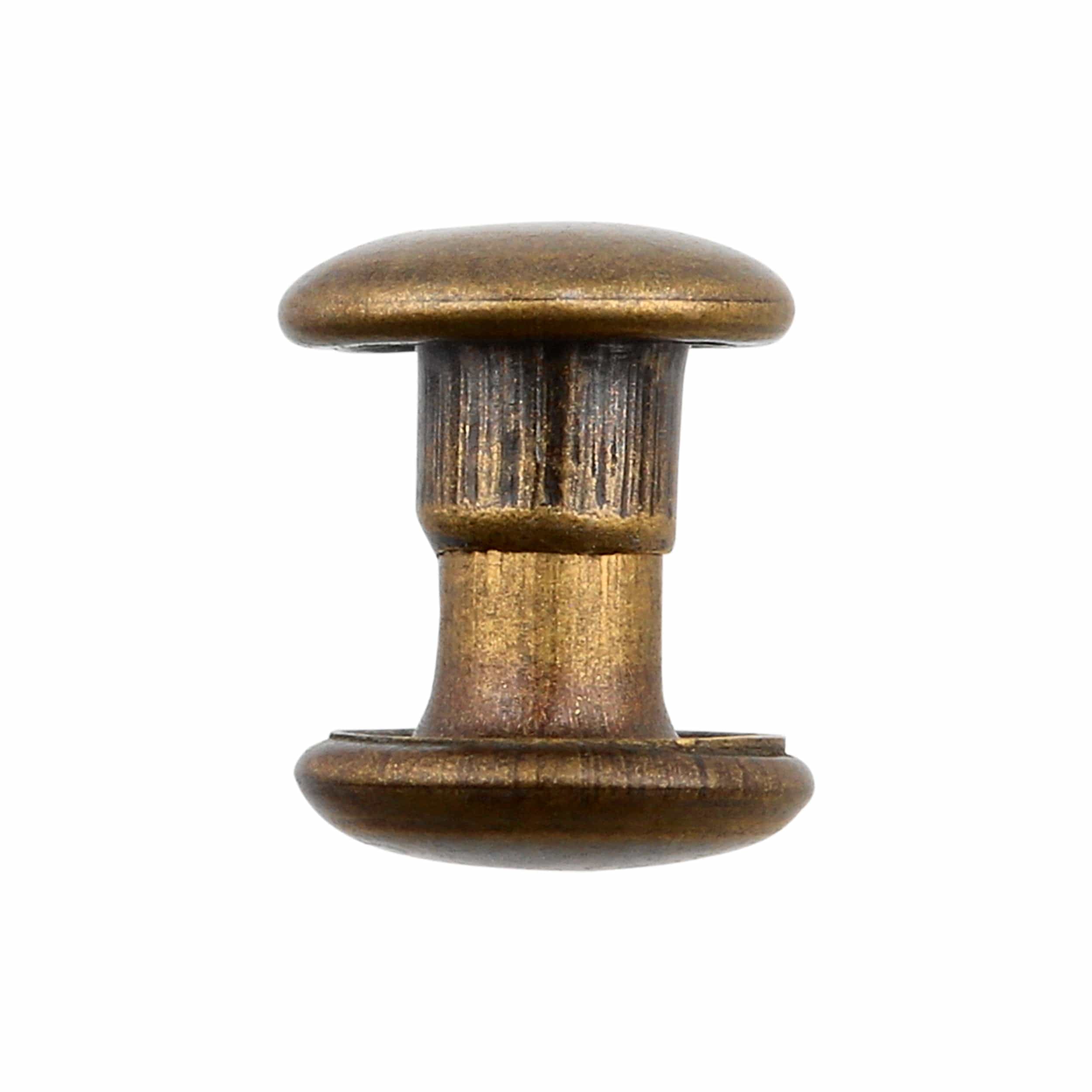 6.5mm Antique Brass, Double Cap Jiffy Rivets, Solid Brass-100ct, #NB206D-ANTB