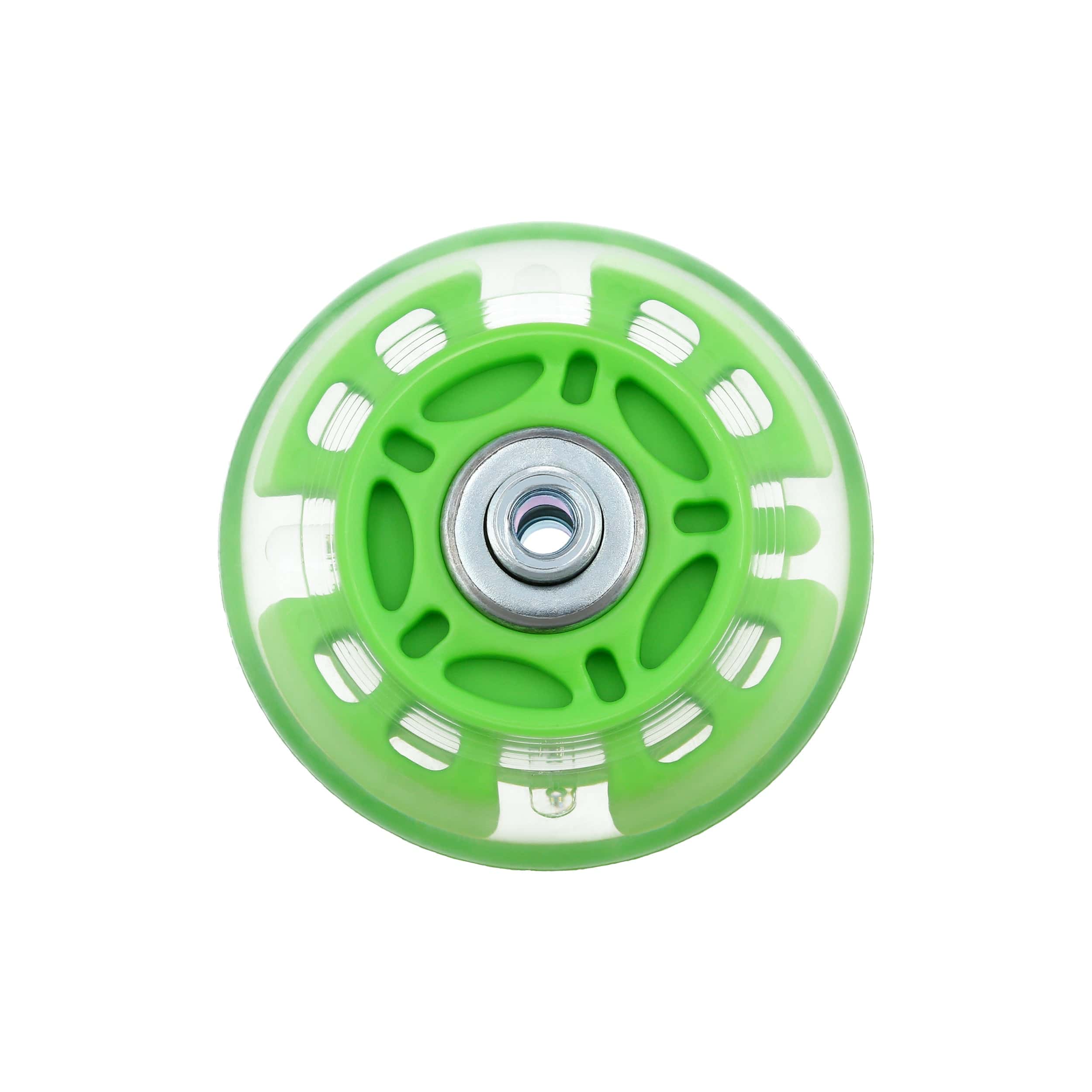 68mm Green, In-line skate wheel with LED Lights, PolyUrethane, #L-3890-GRN