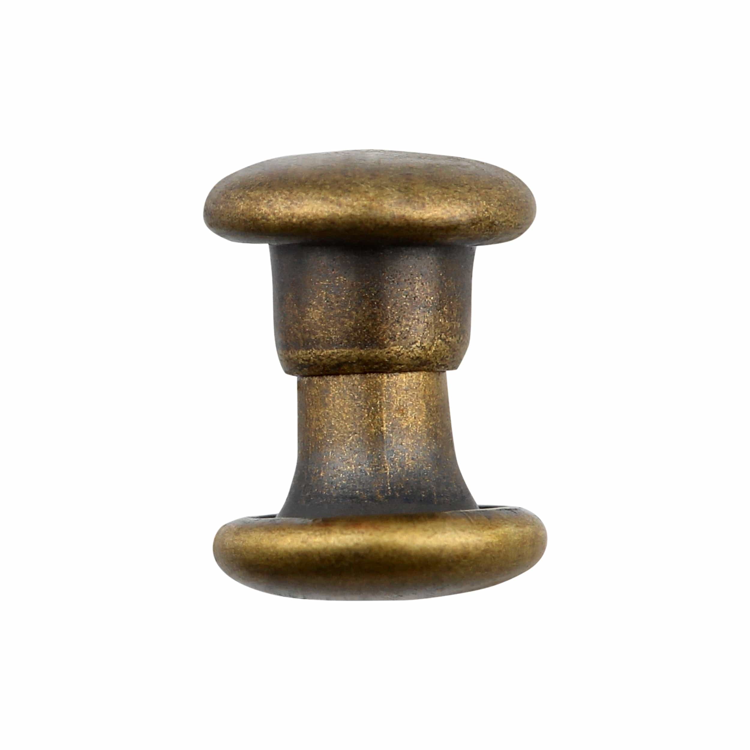6mm Antique Brass, Double Cap Jiffy Rivet, Iron - PK100, #A-340-ANTB