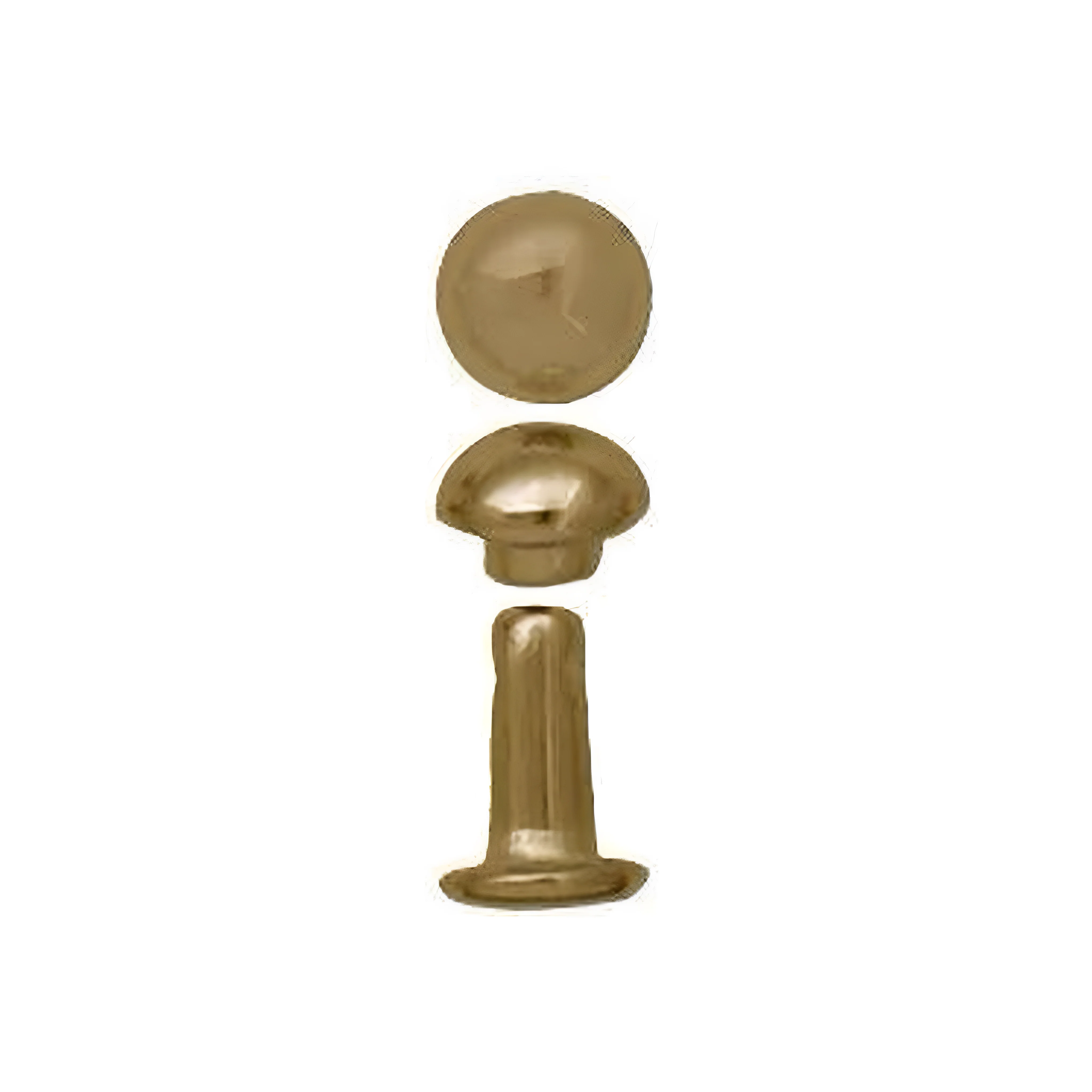 6mm Gold Double Cap Domed Rivet, Steel - 12 pk, #A-406-GP
