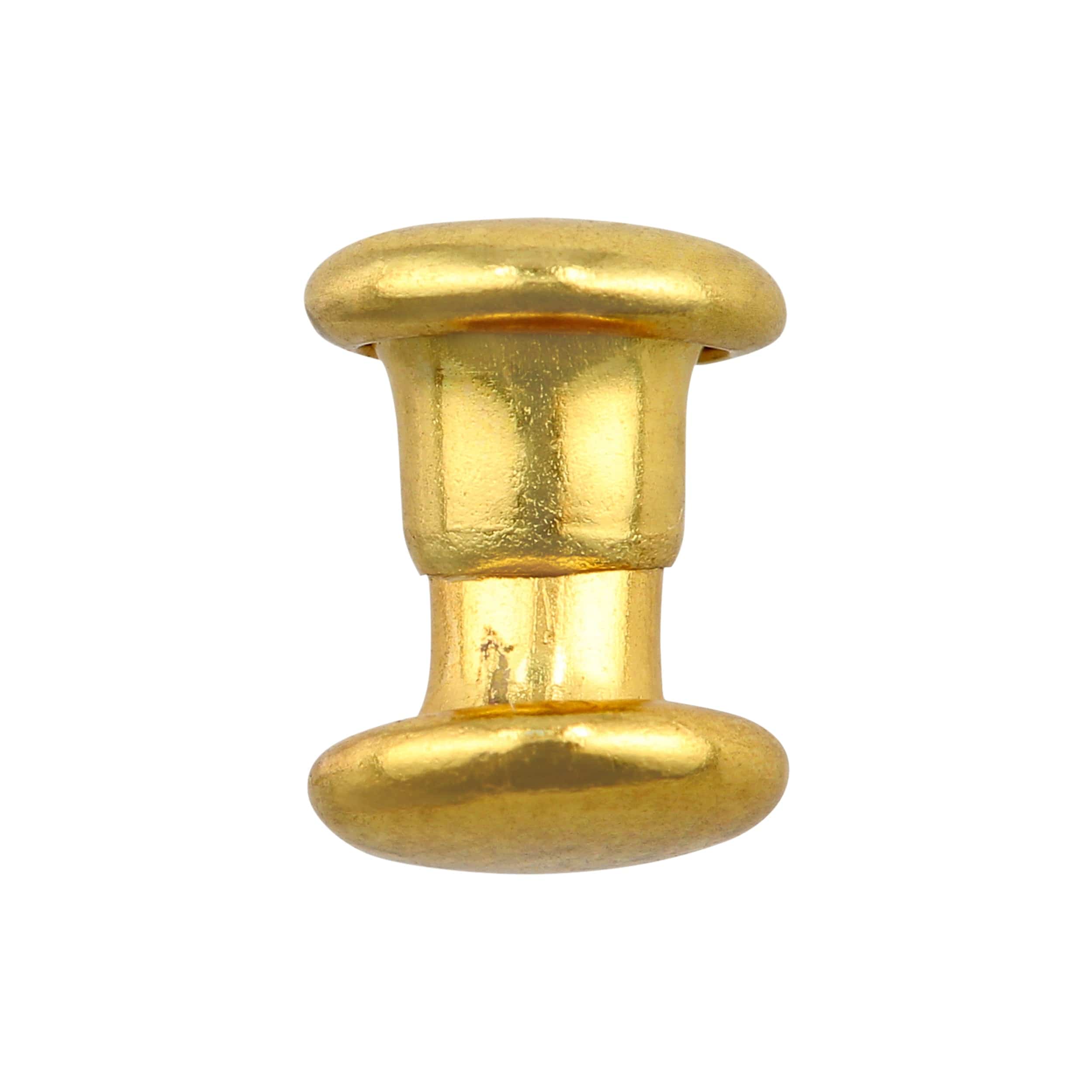 6mm Gold, Double Cap Jiffy Rivet, Iron - Pk100, #A-340-GOLD
