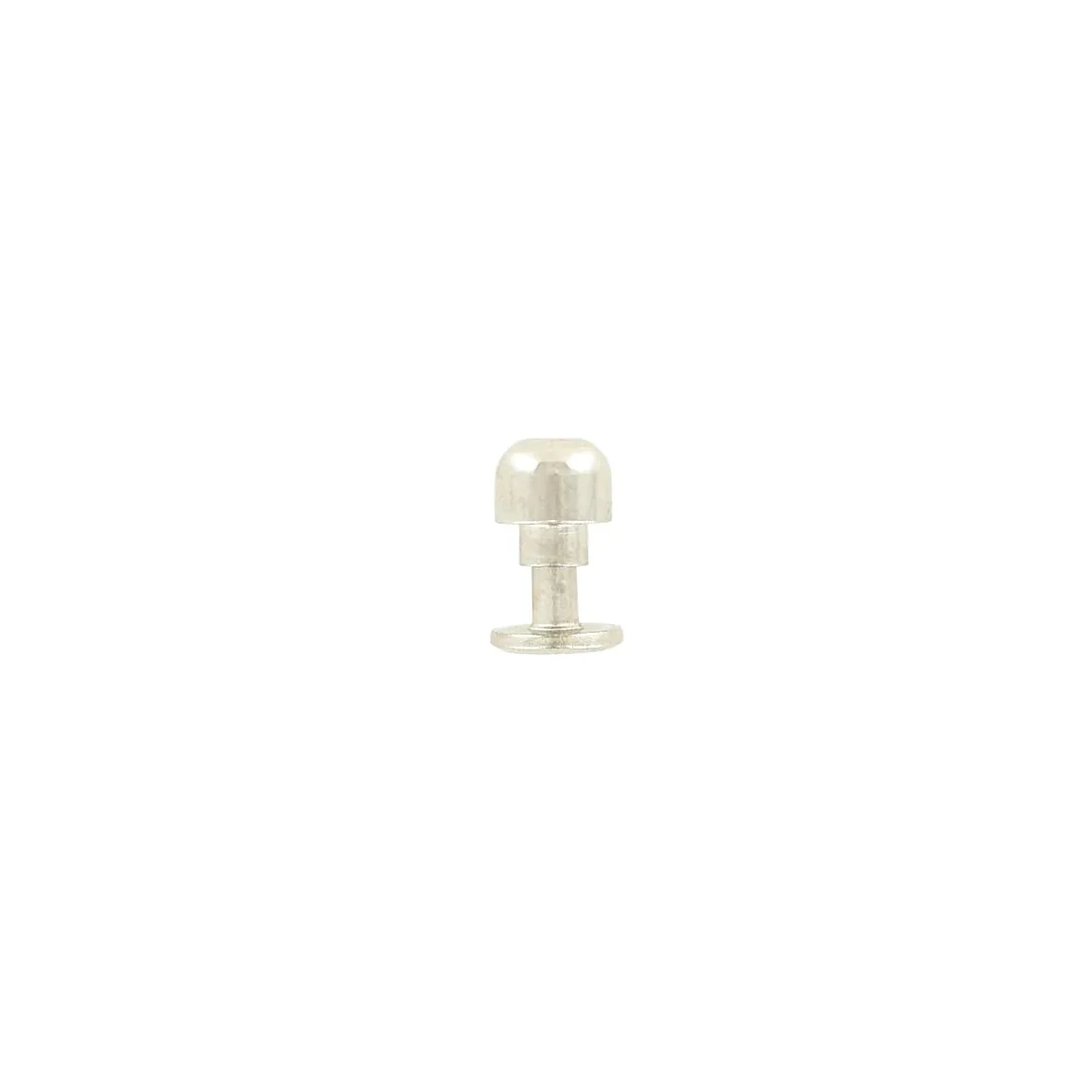 6mm Shiny Nickel, High Dome Press Stud, Solid Brass, #P-2389-SBN