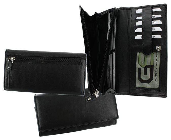 7 1/2" Black, Ladies Wallet, Leather, #M-1674