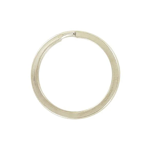7/8" Nickel, Split Flat Key Ring, Steel, #L-2946-NP