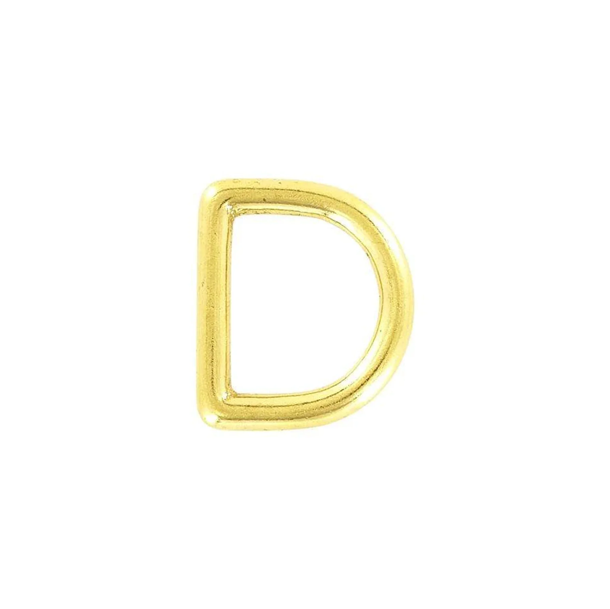 7/8" Shiny Brass, Cast D Ring, Solid Brass, #P-1936