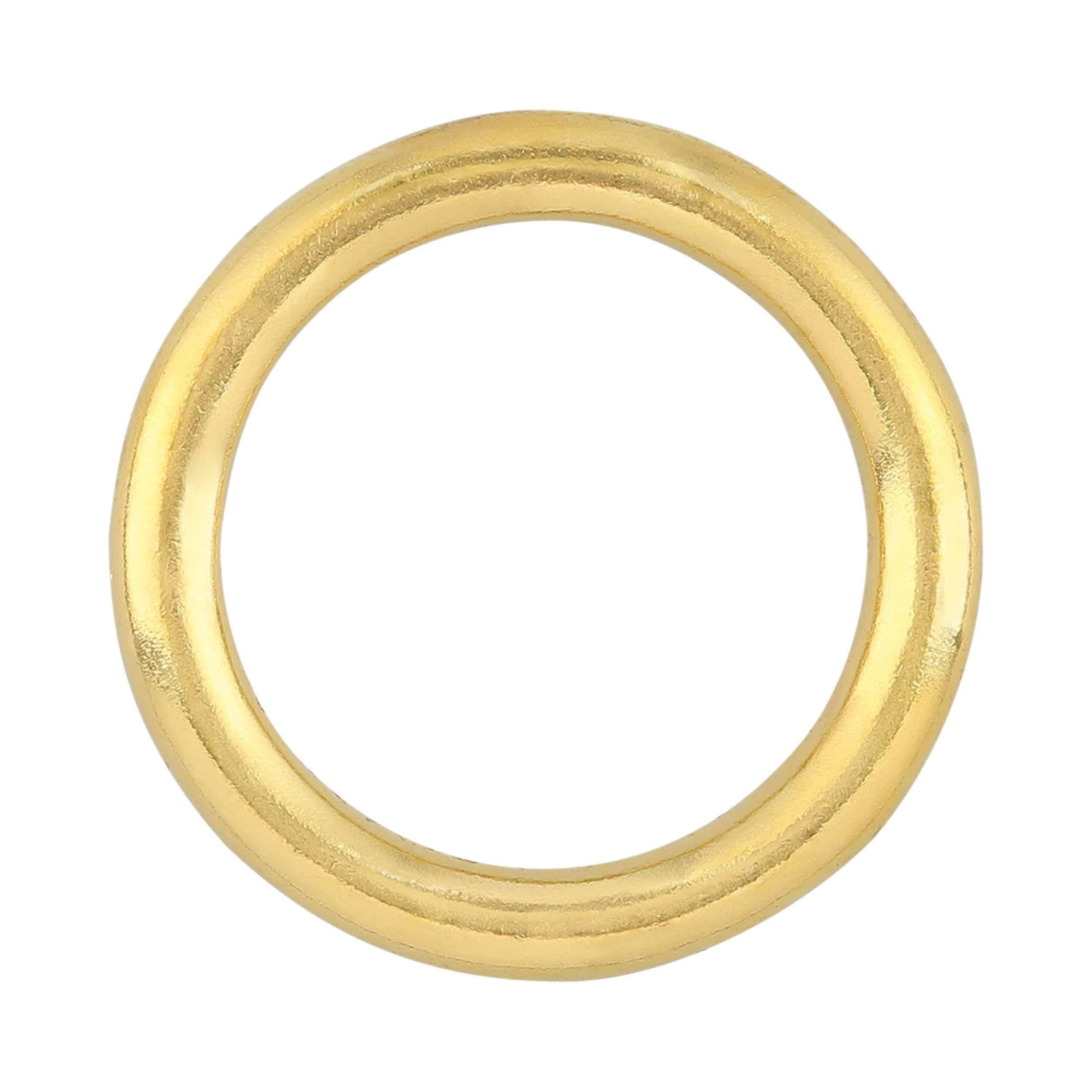 7/8" Shiny Brass, Solid Round Ring, Solid Brass, #P-3049