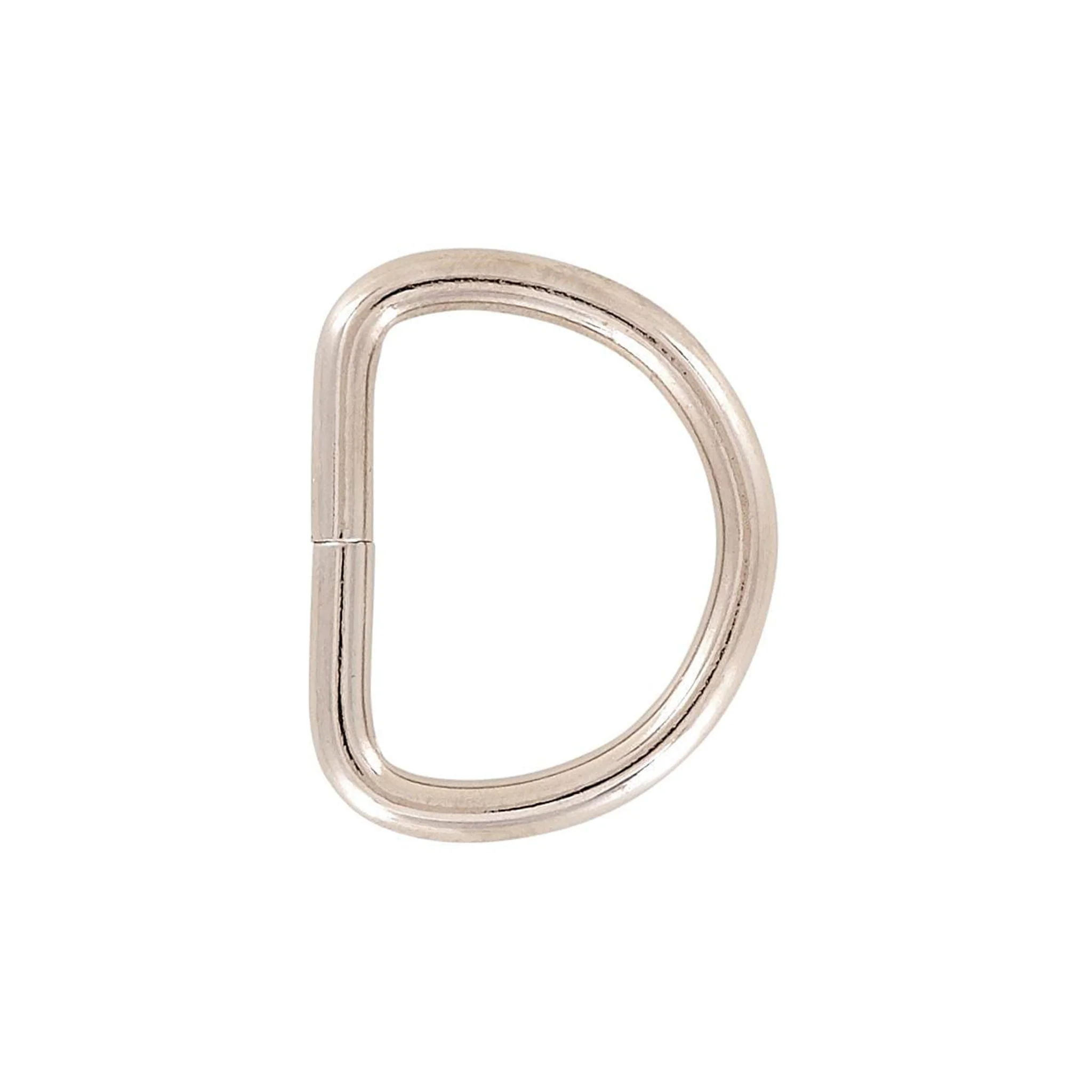 7/8" Shiny Nickel, Split D Ring Heavy, Steel, #D-108-NP