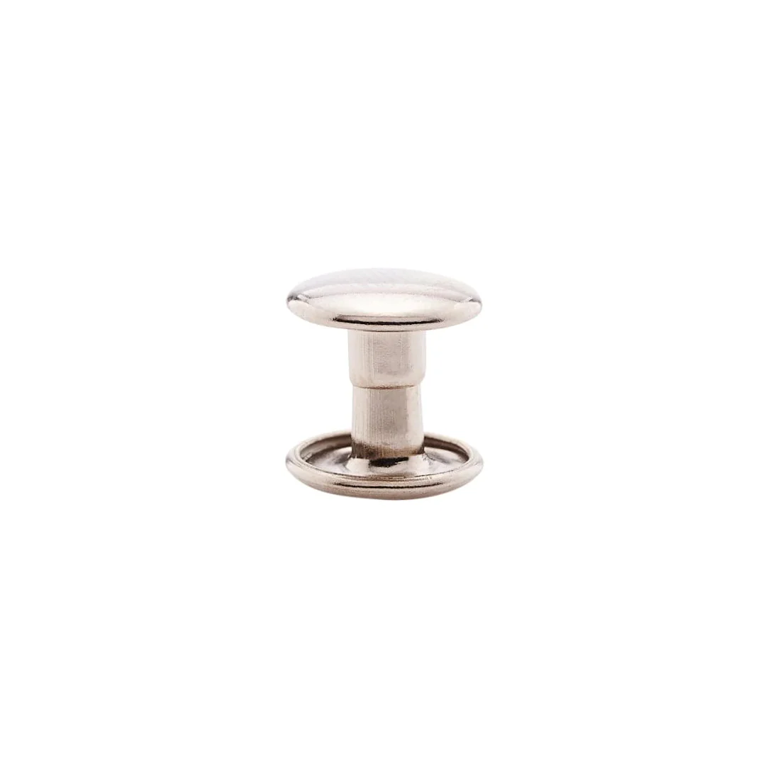 7mm Nickel, Double Cap Jiffy Rivet, Solid Brass- 100ct, #NB407D-SBN