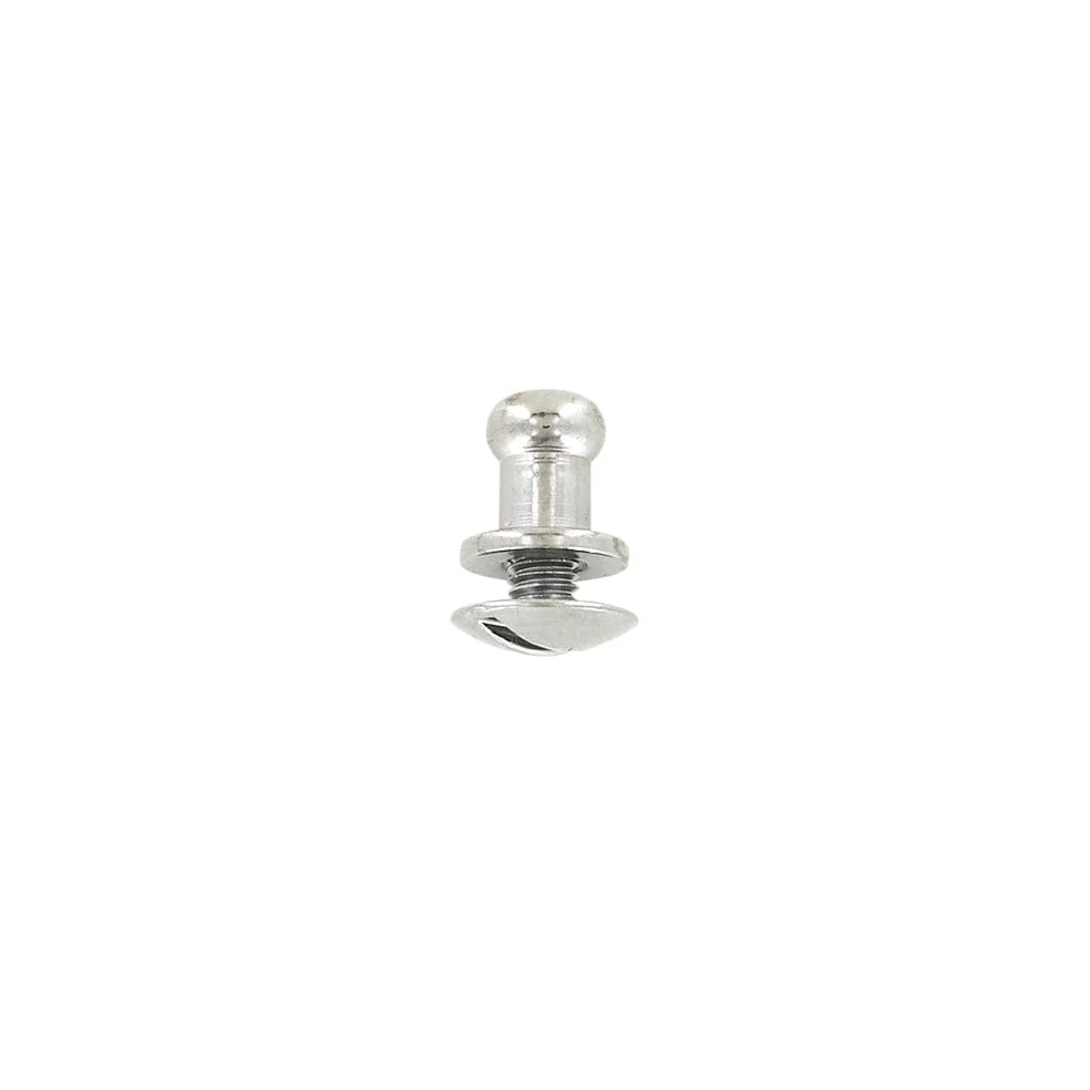 7mm, Gunmetal, Small Collar Button Stud with Screw, Solid Brass - PK5, #P-2712-GUNM