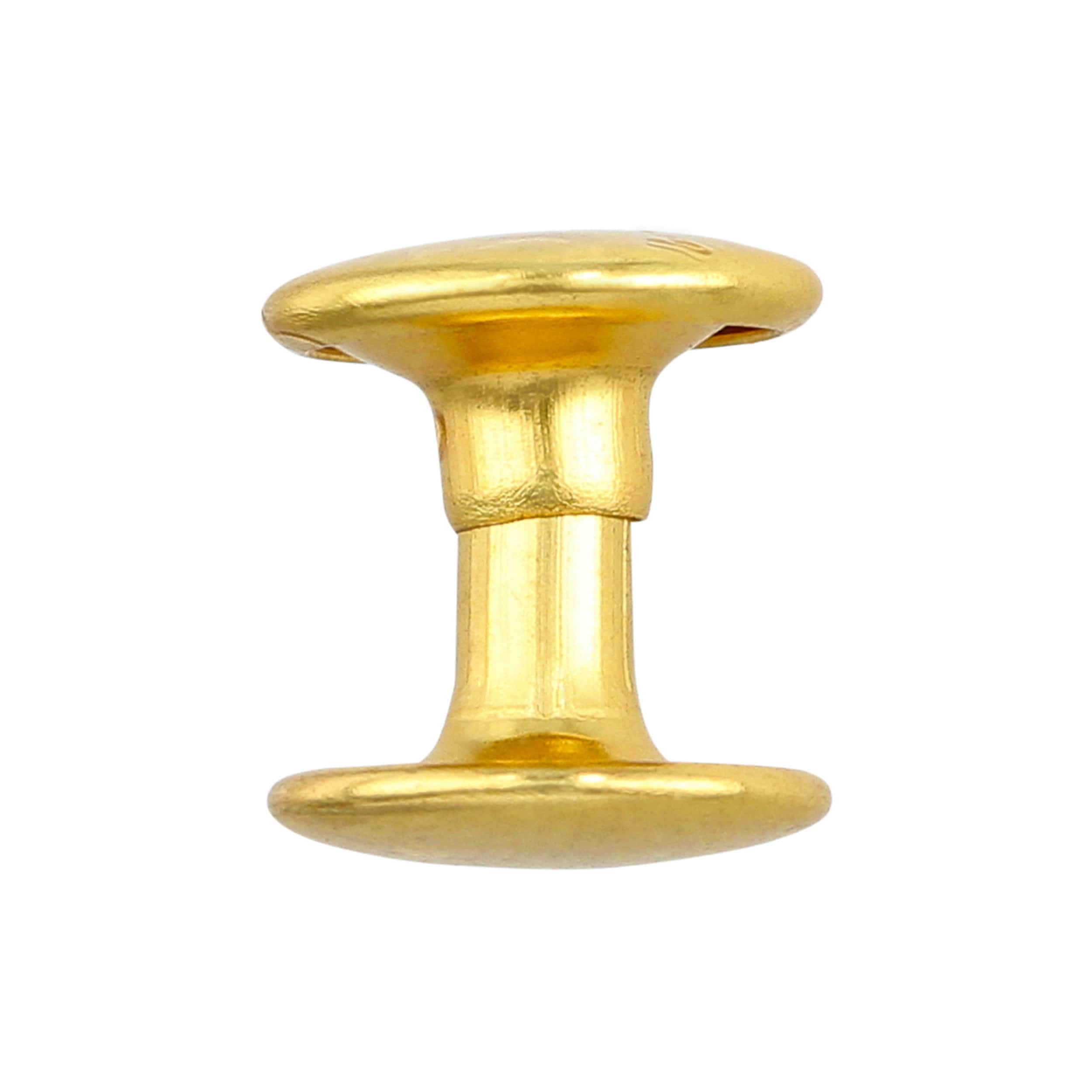 8mm Gold, Double Cap Jiffy Rivet, Iron - PK100, #A-313-GOLD