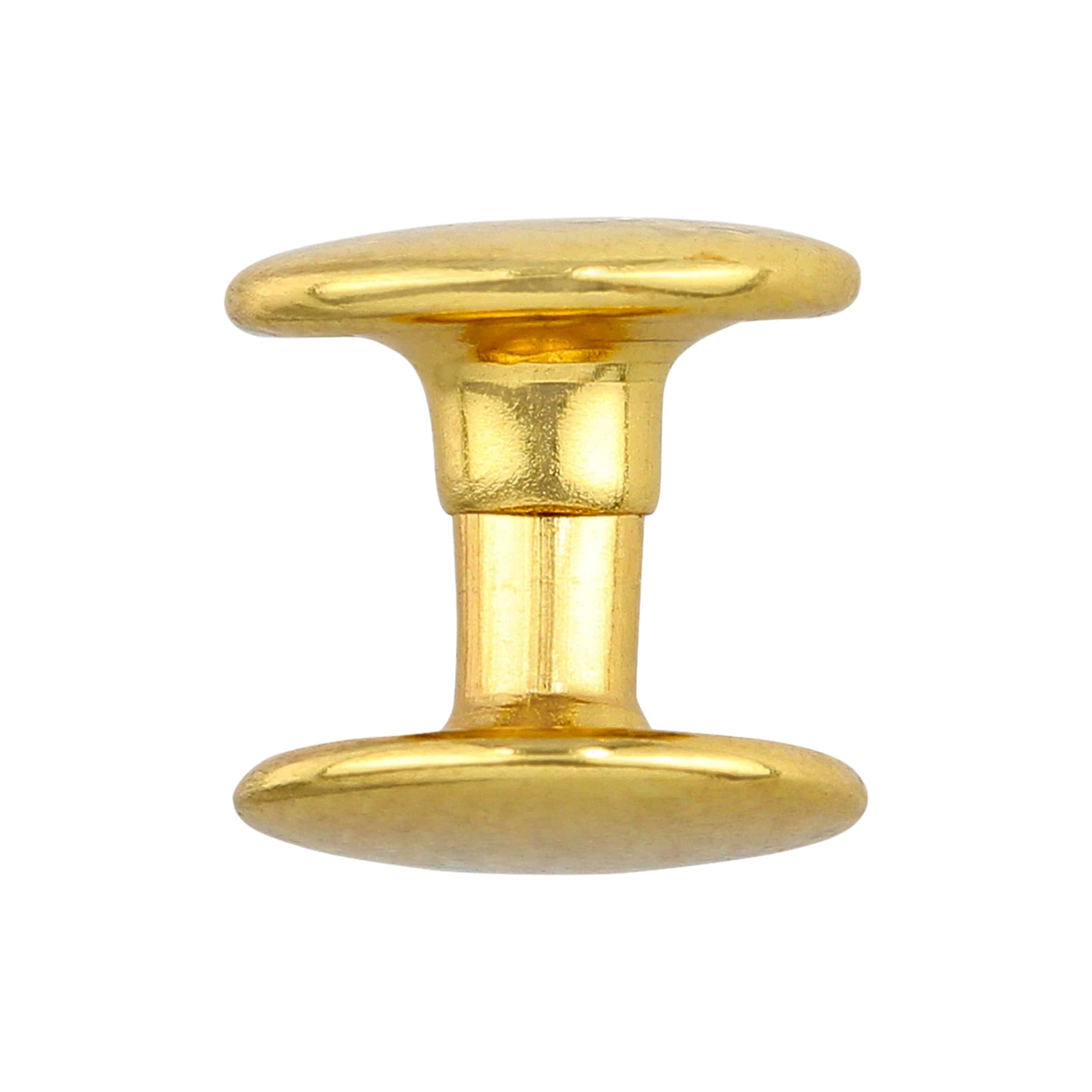 8mm Gold, Double Cap Jiffy Rivets, Iron - PK100, #A-312-GOLD