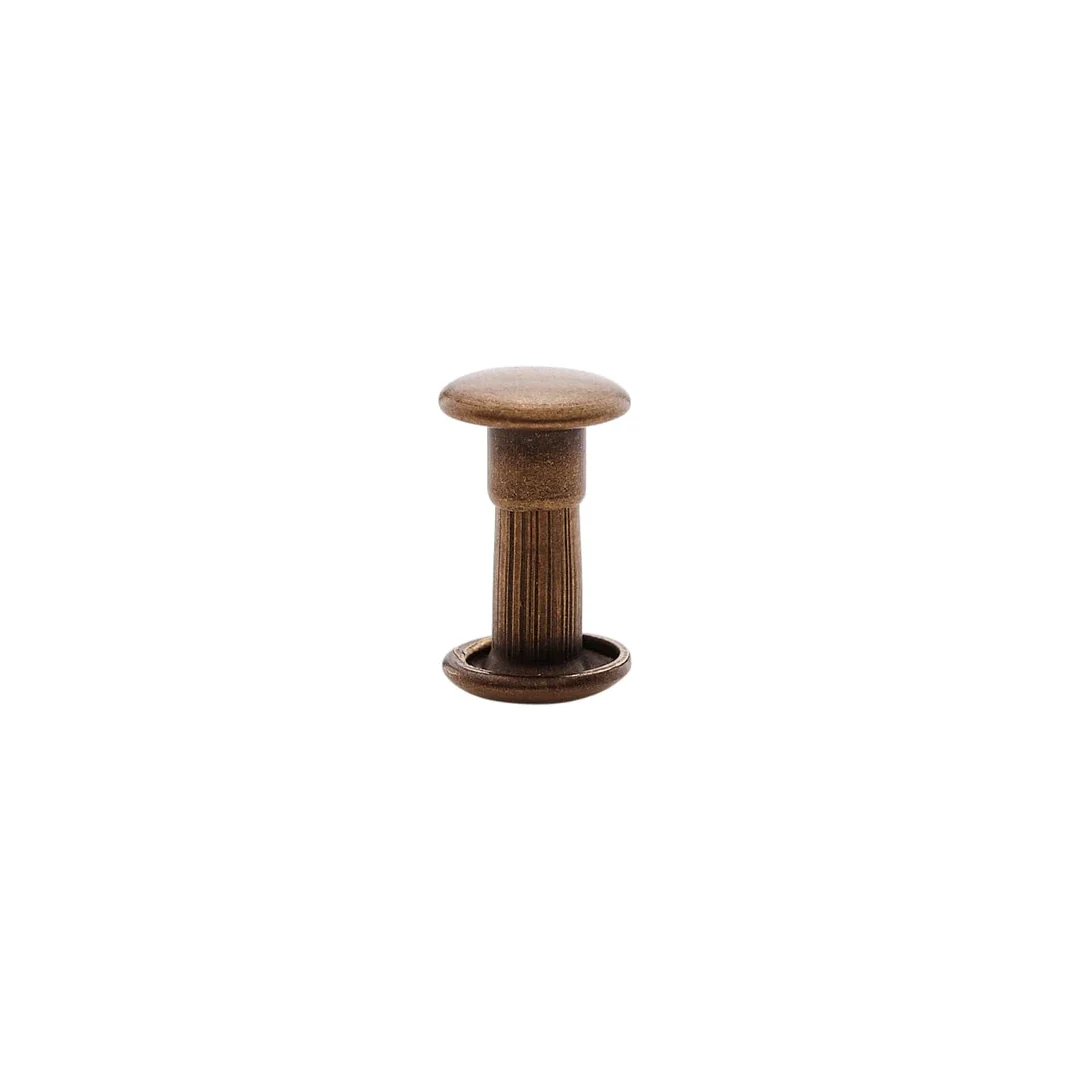 9mm Antique Brass, Double Cap Jiffy Rivets, Solid Brass-100ct, #NB309D-ANTB