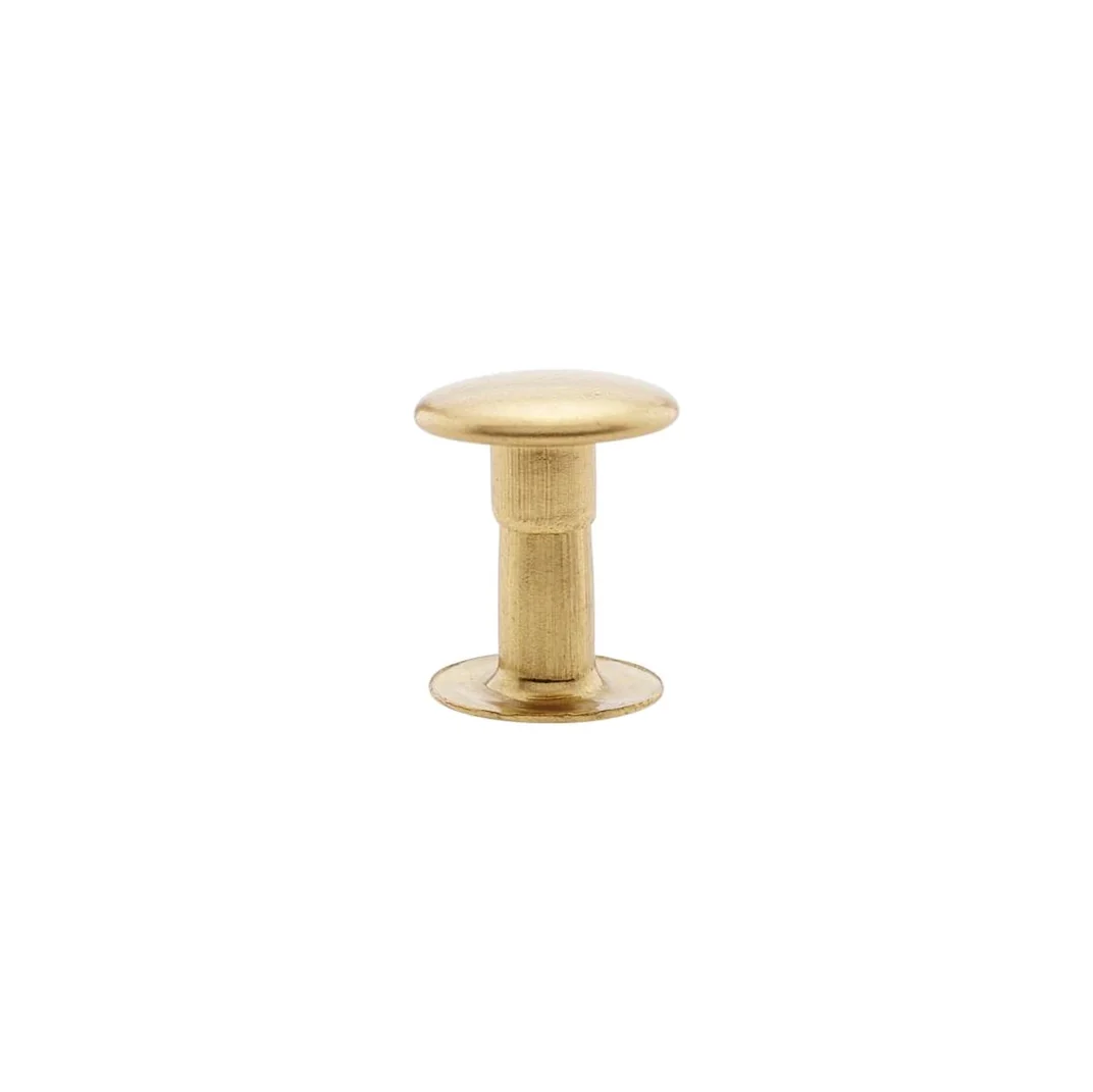 9mm Brass, Single Cap Jiffy Rivet, Solid Brass- 100pk, #NB409S-SB