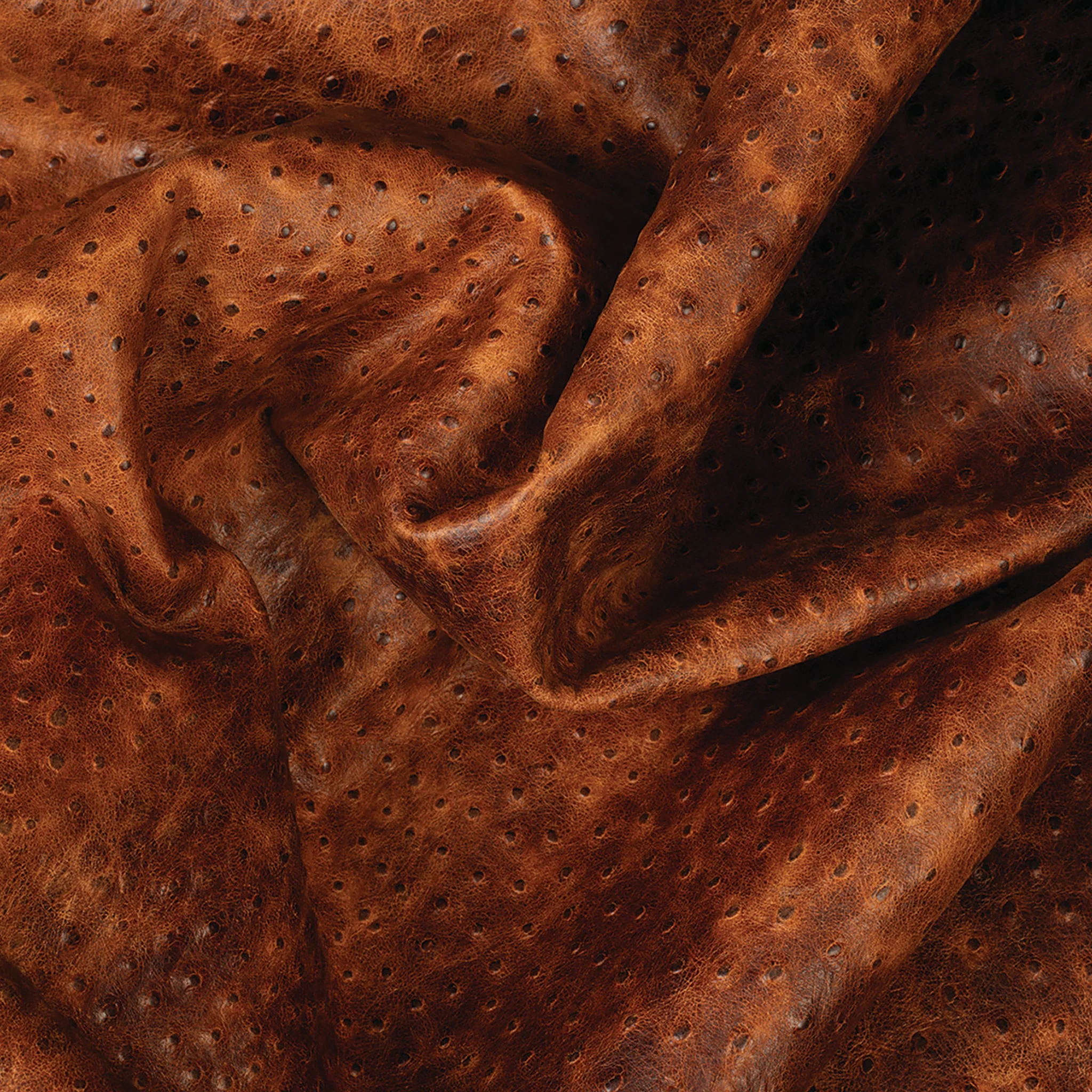 Embossed Leather, 2-3 oz., Ostrich Cognac