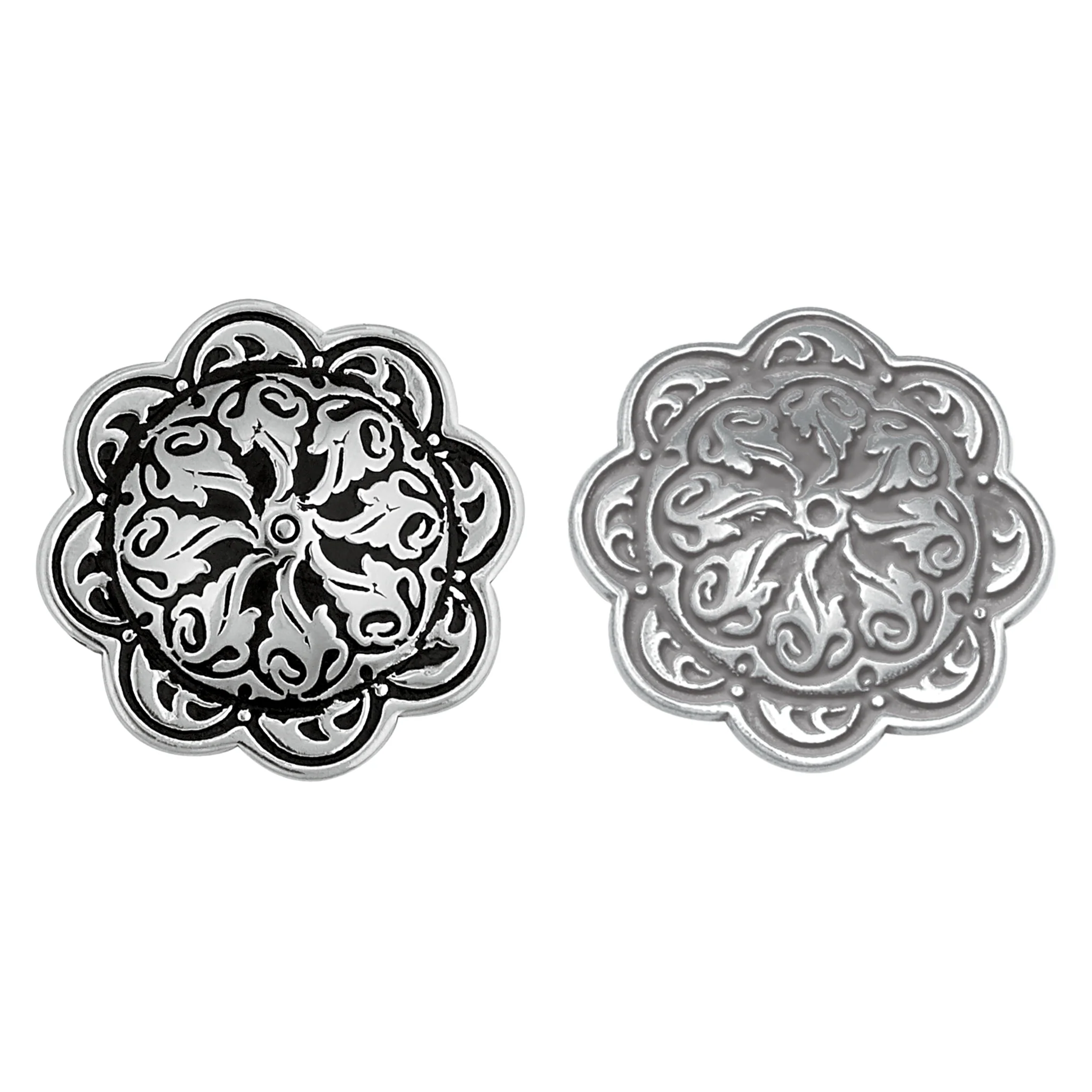 Jeremiah Watt Accented Floral Concho with Wood Screw