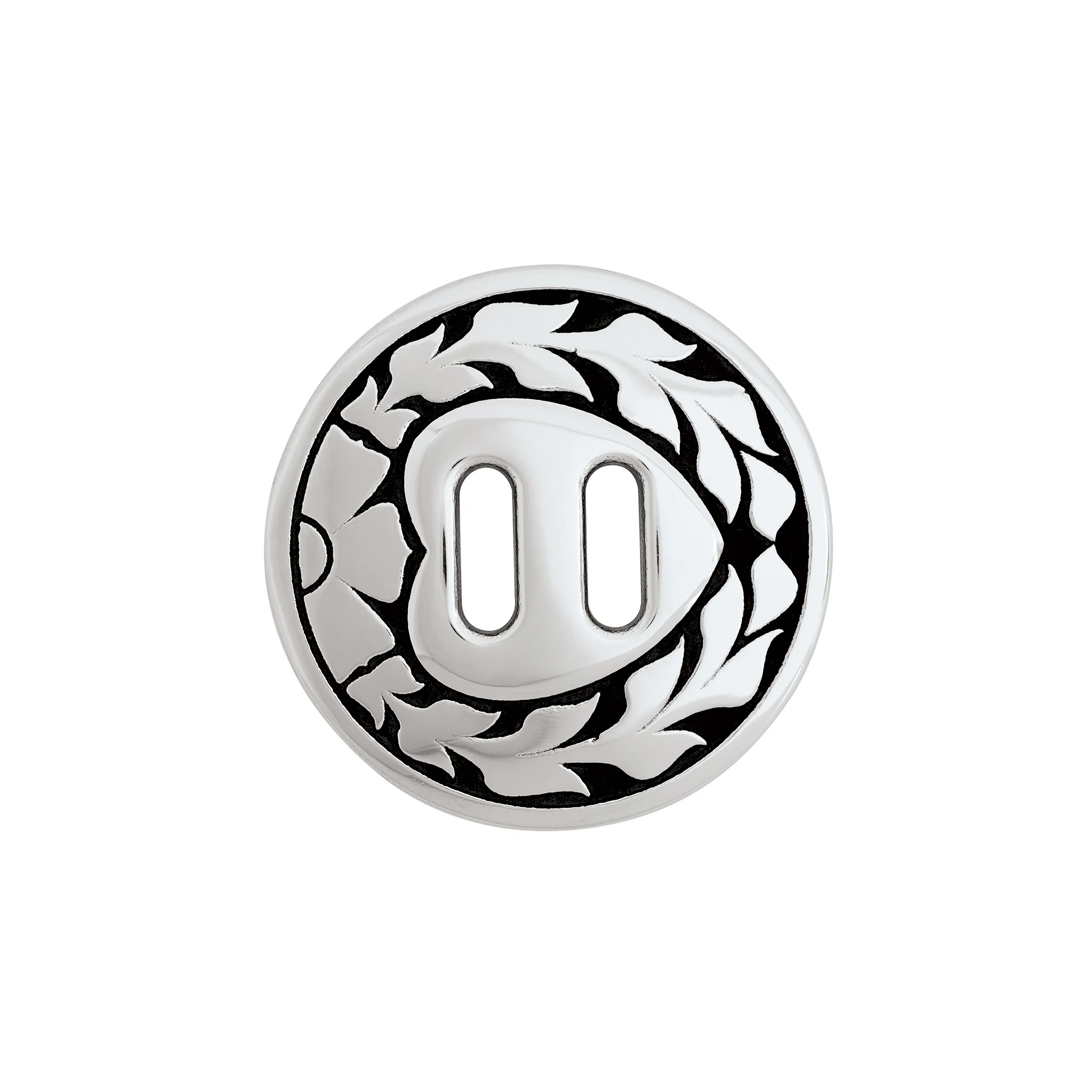 Jeremiah Watt Accented Heart Concho with Slot, 1-1/2"