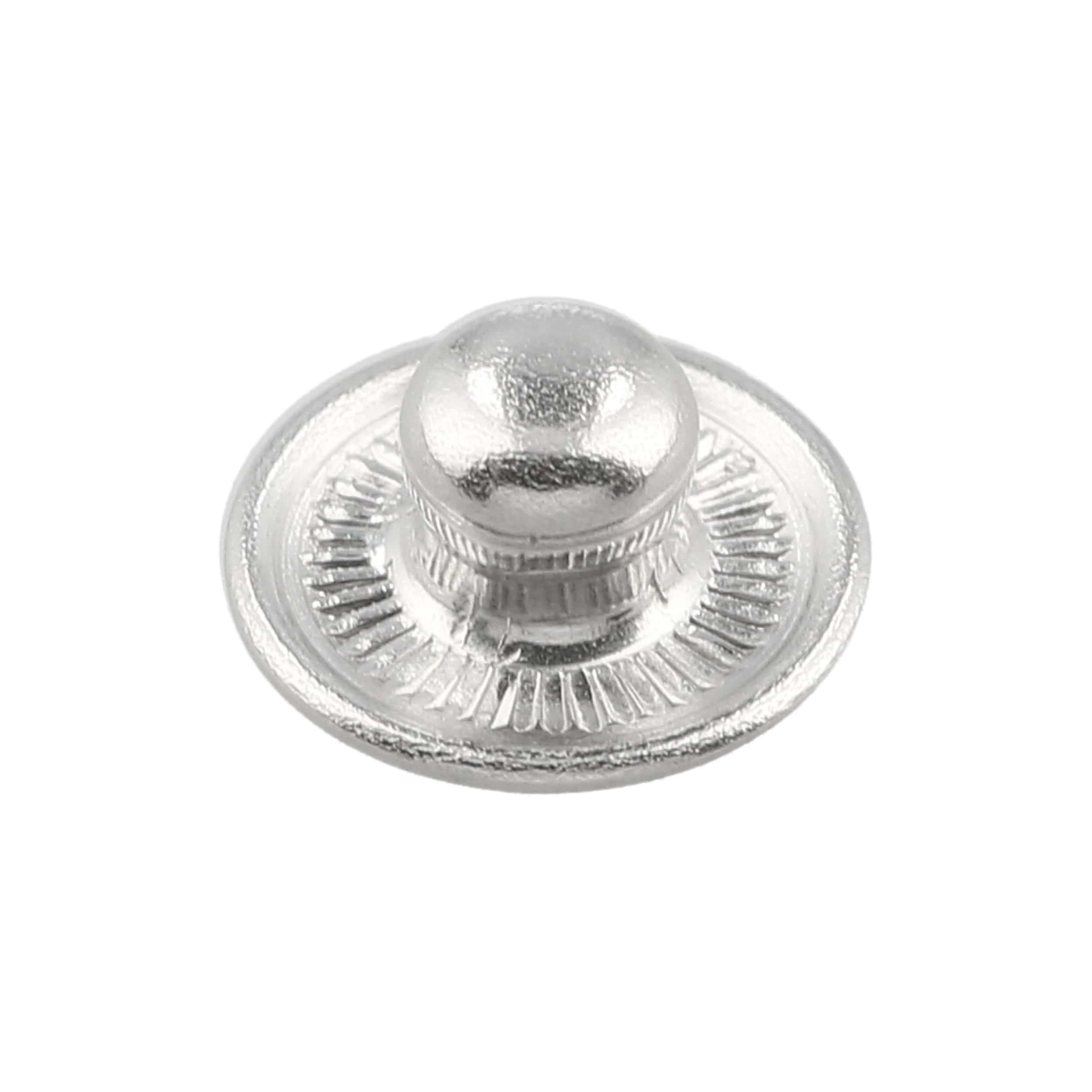 Line 2, Silver (Nickel-Free), 1/4" Parallel Spring Snap Stud, Solid Brass, #2374-SBN