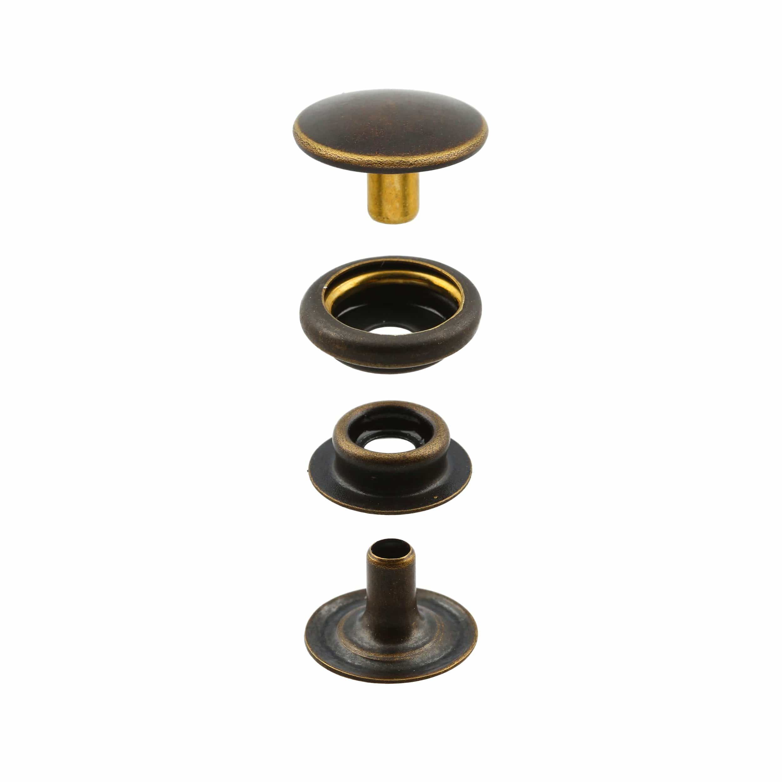 Line 24 Snap Set Solid Brass Antique(Pack of 10 Sets Complete), #WF-036-ANTB